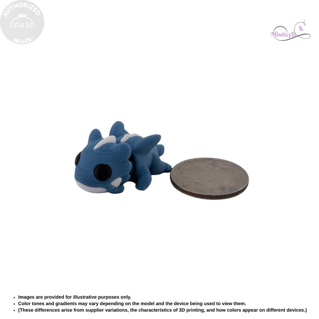 Mini Baby Water Dragon | 3D Printed | Authorized Seller Zou