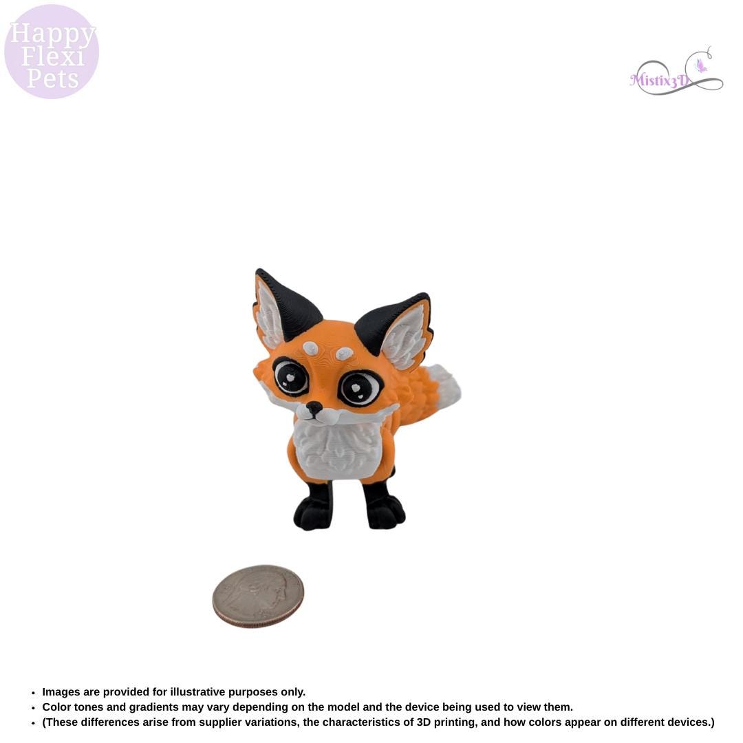 Fox Cub Articulated Flexi 3D Printed – Authorized Seller of Happy Flexi Pets
