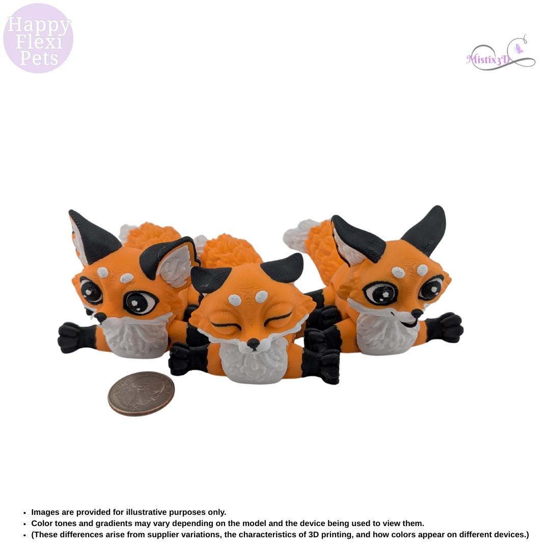 Fox Cub Articulated Flexi 3D Printed – Authorized Seller of Happy Flexi Pets