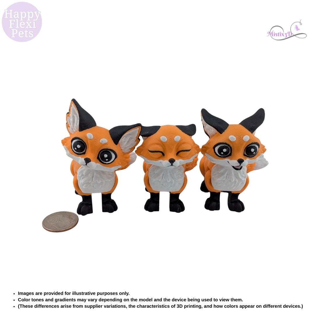 Fox Cub Articulated Flexi 3D Printed – Authorized Seller of Happy Flexi Pets