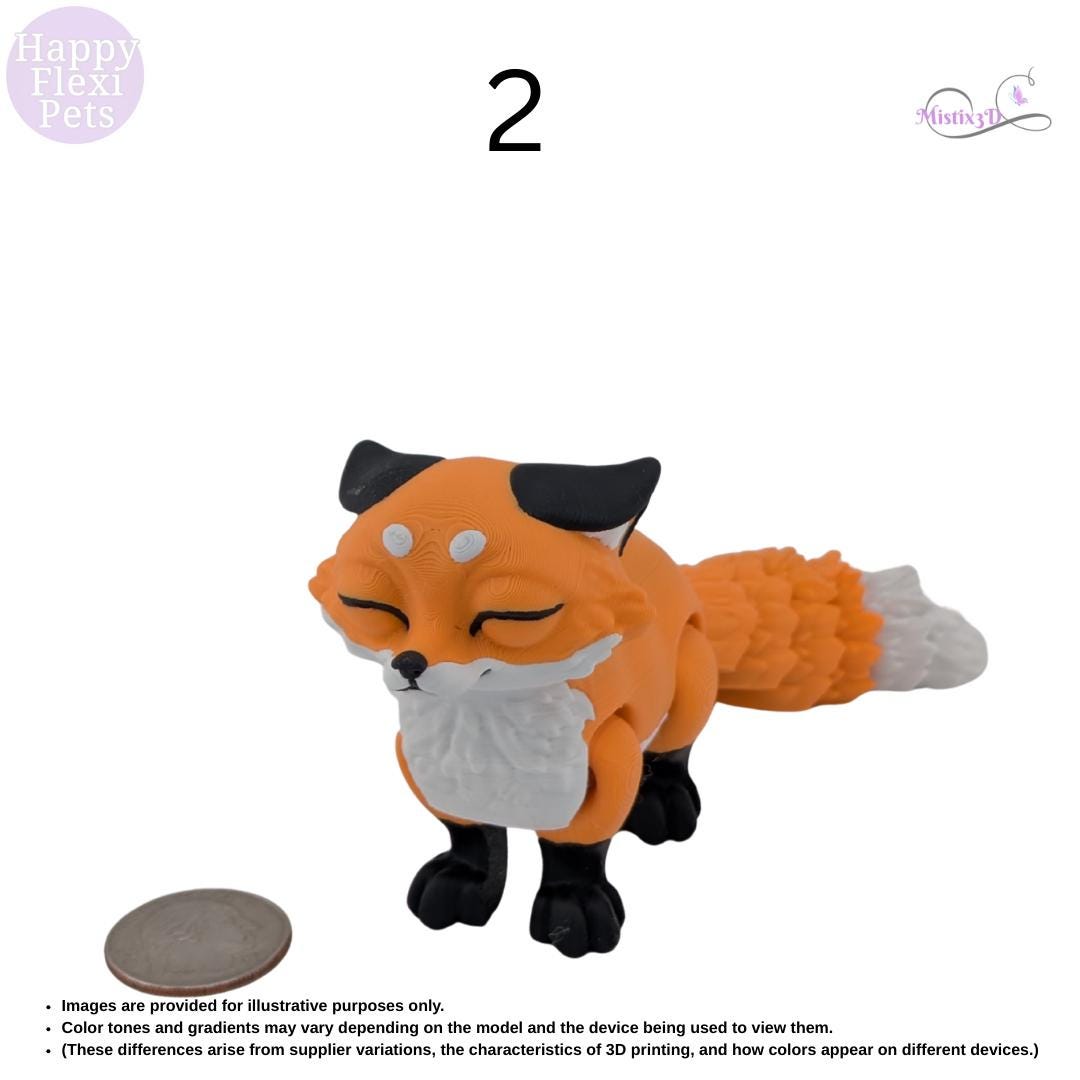 Fox Cub Articulated Flexi 3D Printed – Authorized Seller of Happy Flexi Pets