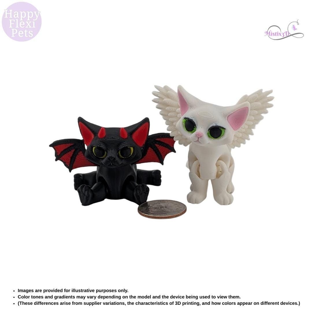 Angel / Devil Kitty 3D Printed – Authorized Seller of Happy Flexi Pets