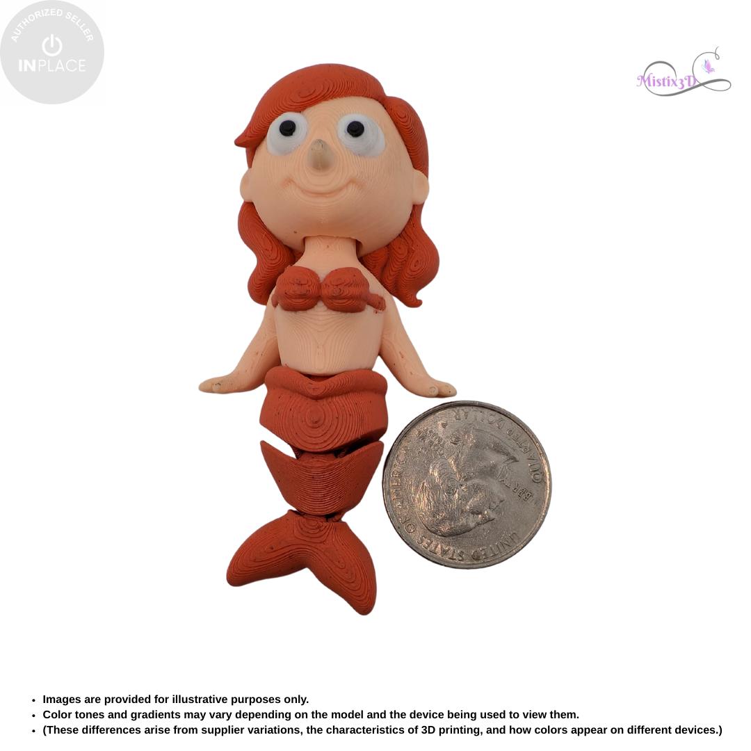 Articulated Mermaid Toy | InPlace Designer, Sensory Play, 3D Printed Figurine