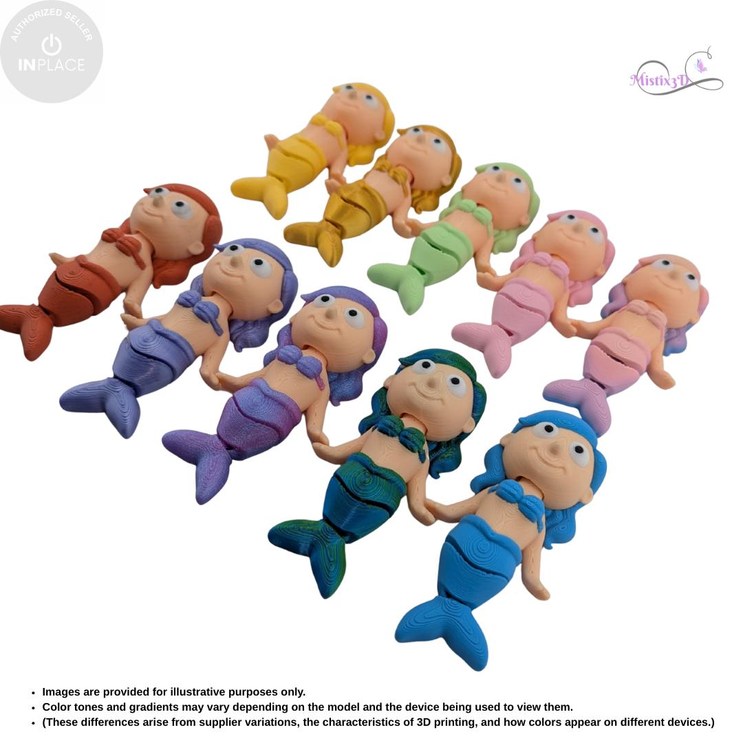 Articulated Mermaid Toy | InPlace Designer, Sensory Play, 3D Printed Figurine
