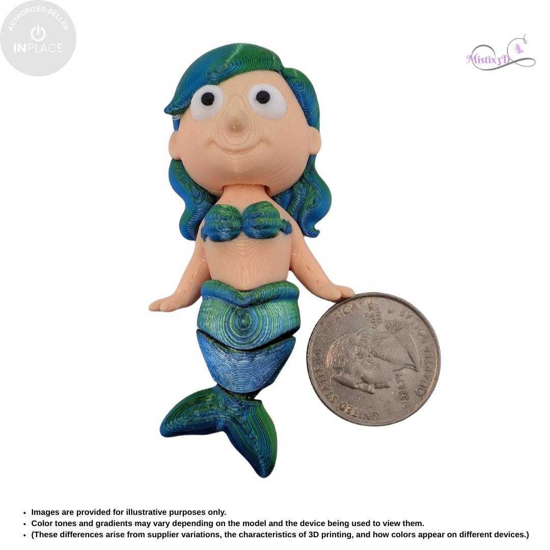 Articulated Mermaid Toy | InPlace Designer, Sensory Play, 3D Printed Figurine