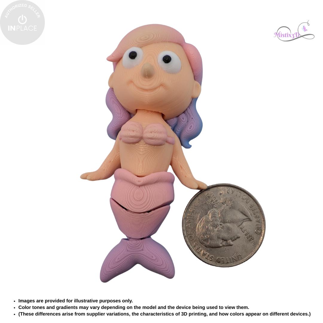 Articulated Mermaid Toy | InPlace Designer, Sensory Play, 3D Printed Figurine