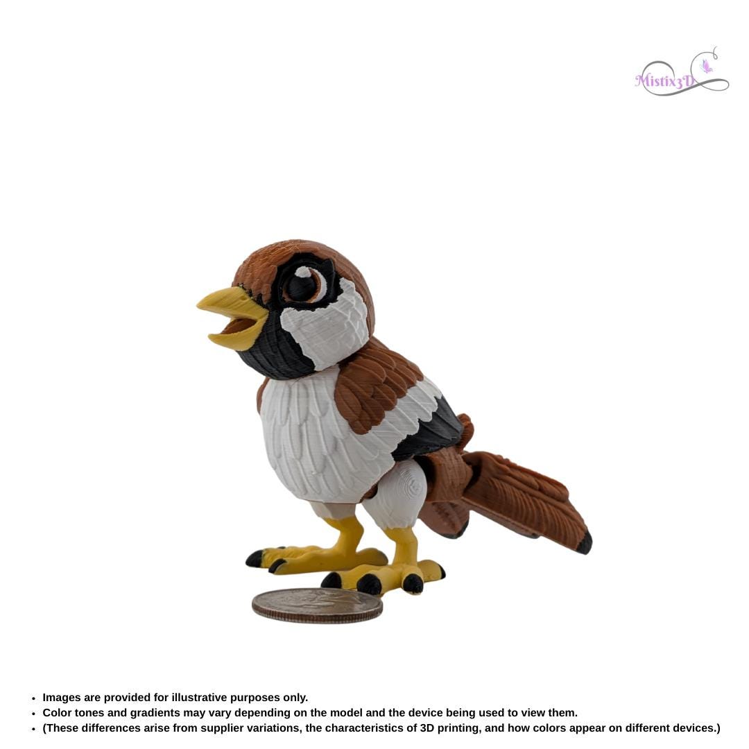 Flexi Sparrow - 3D Print | Authorized Seller of Toonz Factory