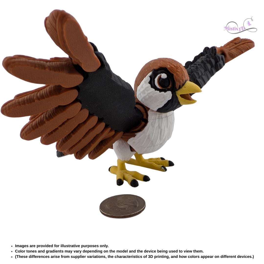 Flexi Sparrow - 3D Print | Authorized Seller of Toonz Factory