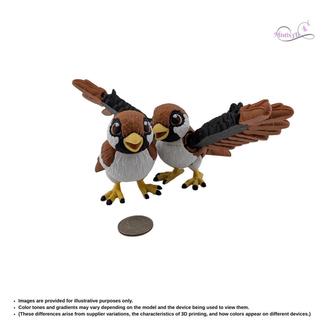 Flexi Sparrow - 3D Print | Authorized Seller of Toonz Factory