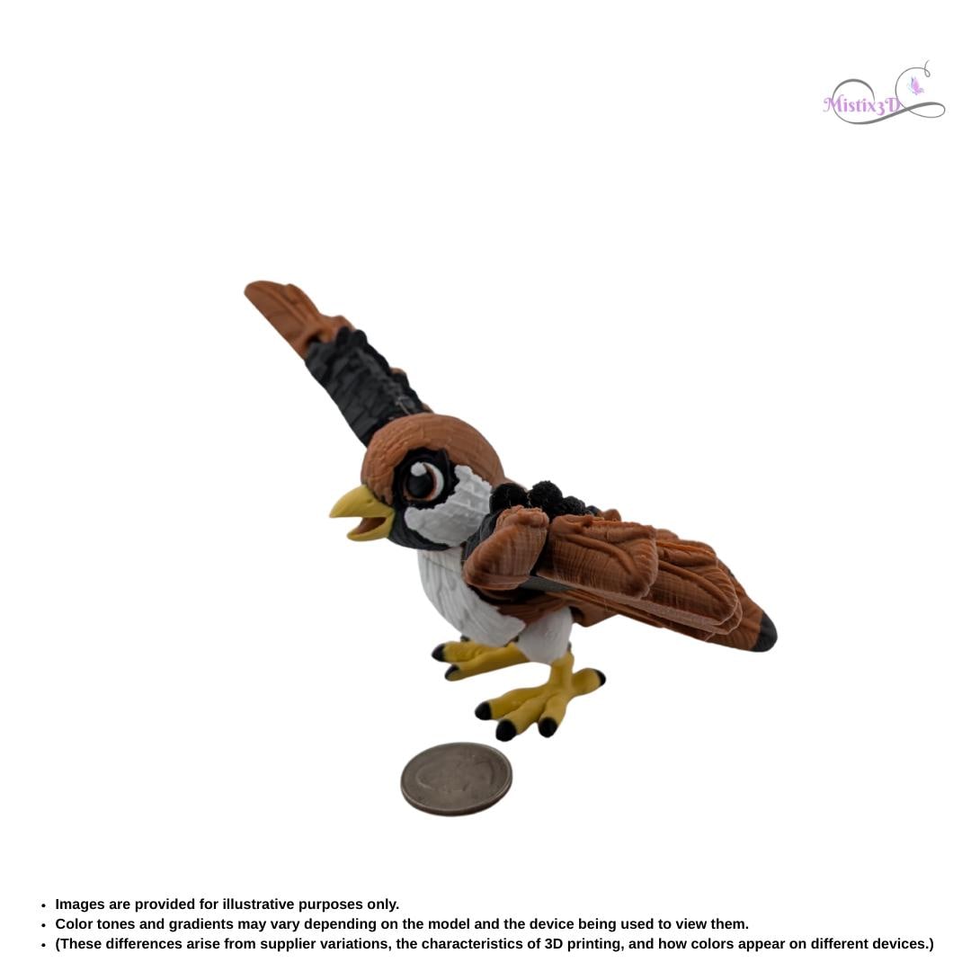 Flexi Sparrow - 3D Print | Authorized Seller of Toonz Factory