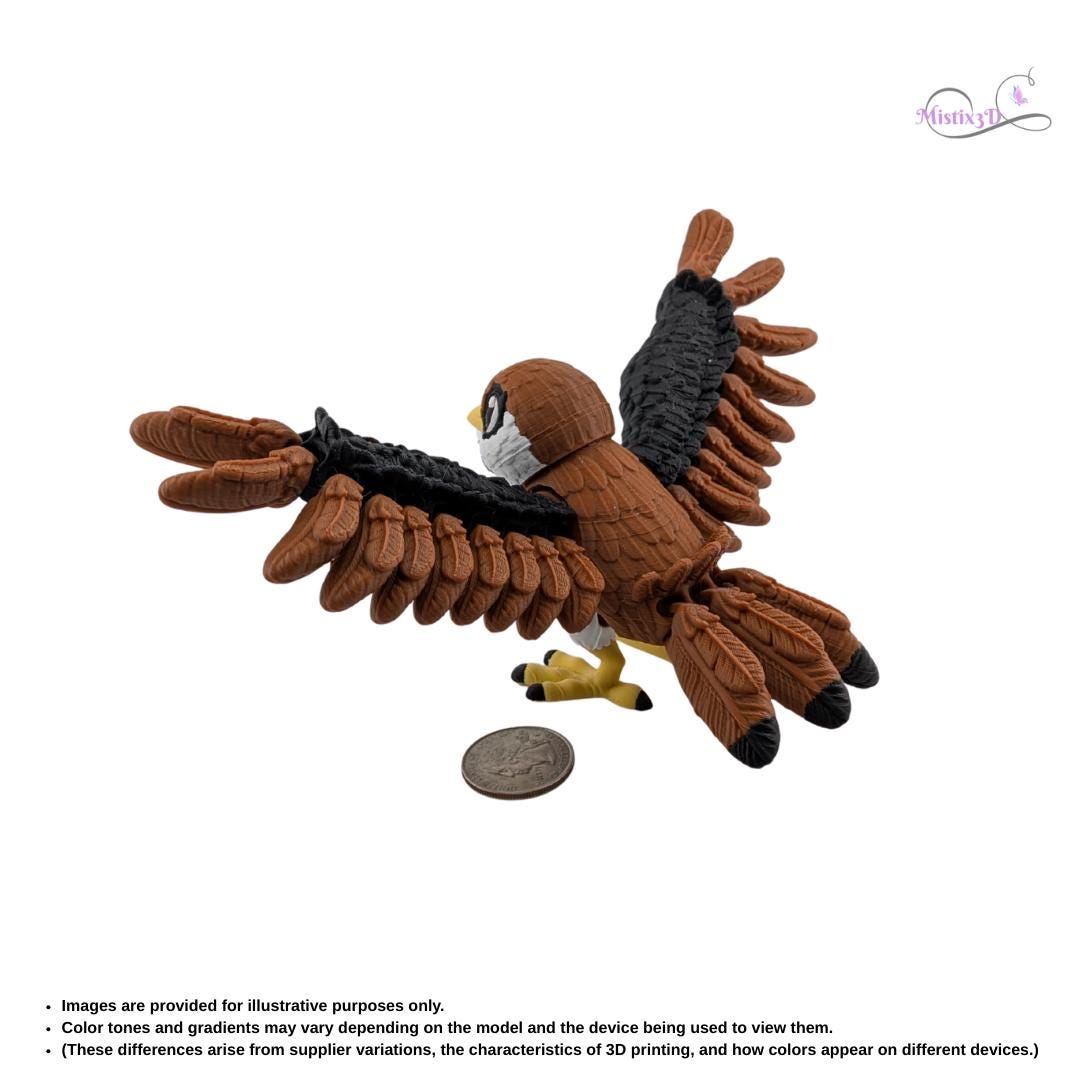 Flexi Sparrow - 3D Print | Authorized Seller of Toonz Factory