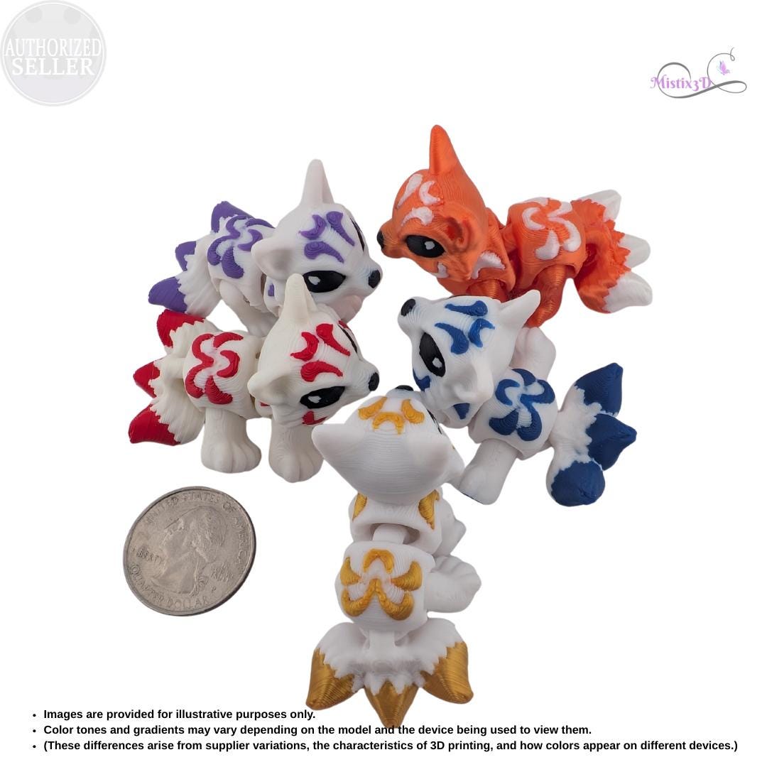 Kitsune Hatchling | 3d printed | Authorized Seller Cinderwing