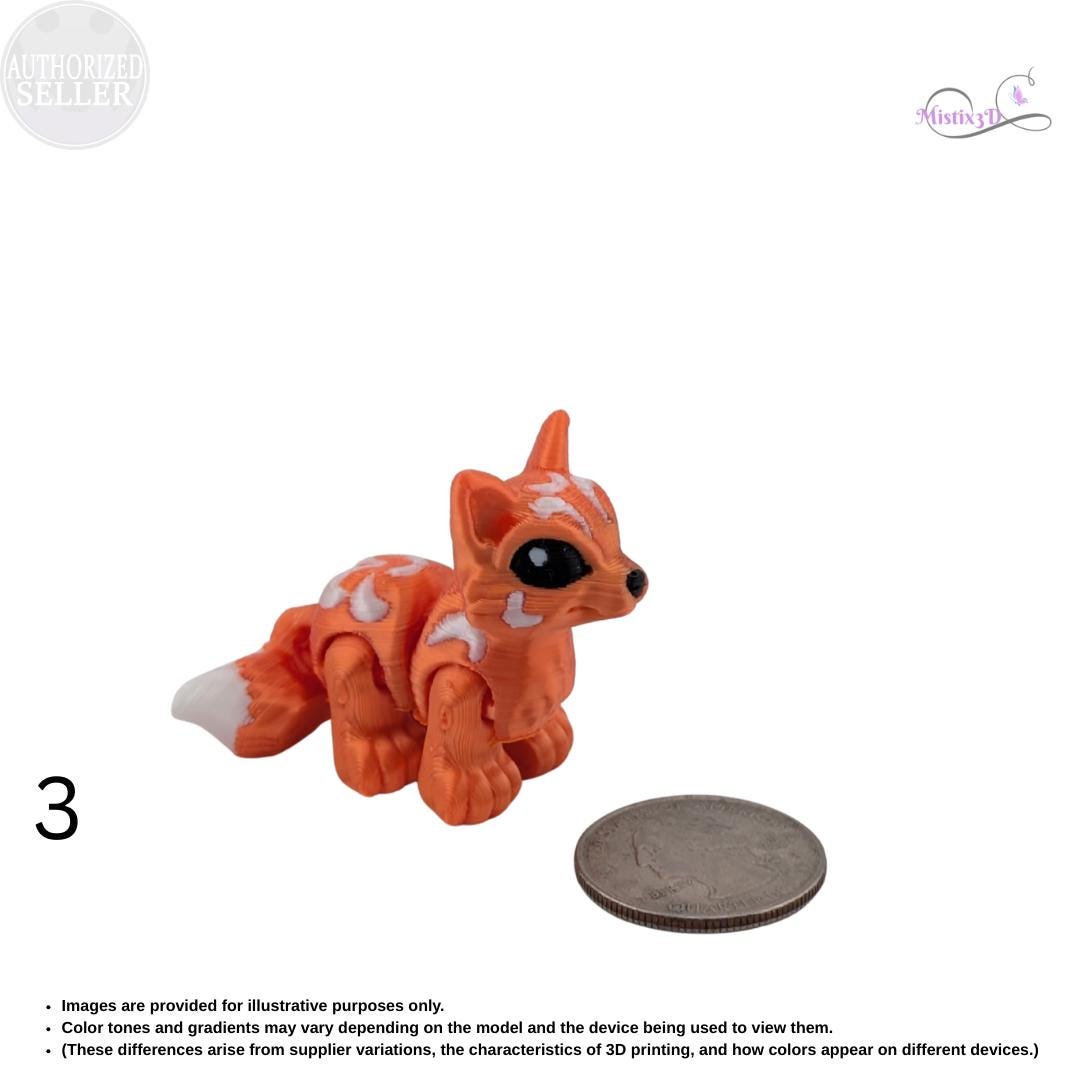 Kitsune Hatchling | 3d printed | Authorized Seller Cinderwing