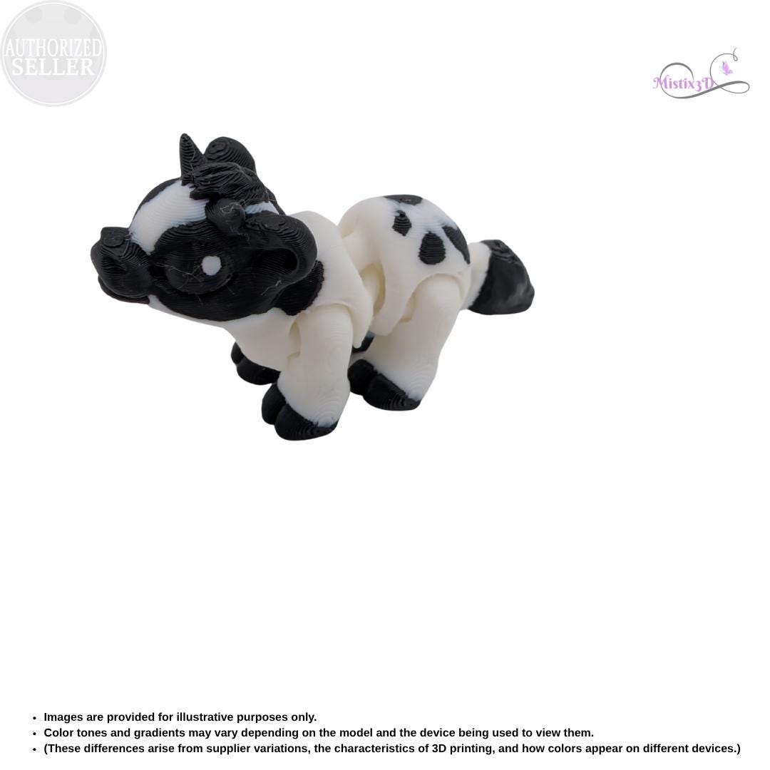 Articulated Cow Fidget Toy | 3d printed | Authorized Seller Cinderwing