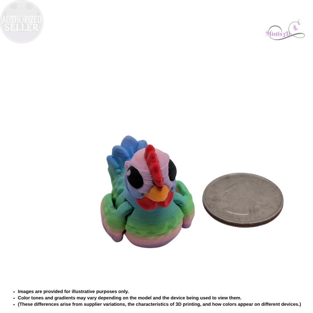 Articulated Chicken Fidget Toy | Random Gradient | 3d printed | Authorized Seller Cinderwing