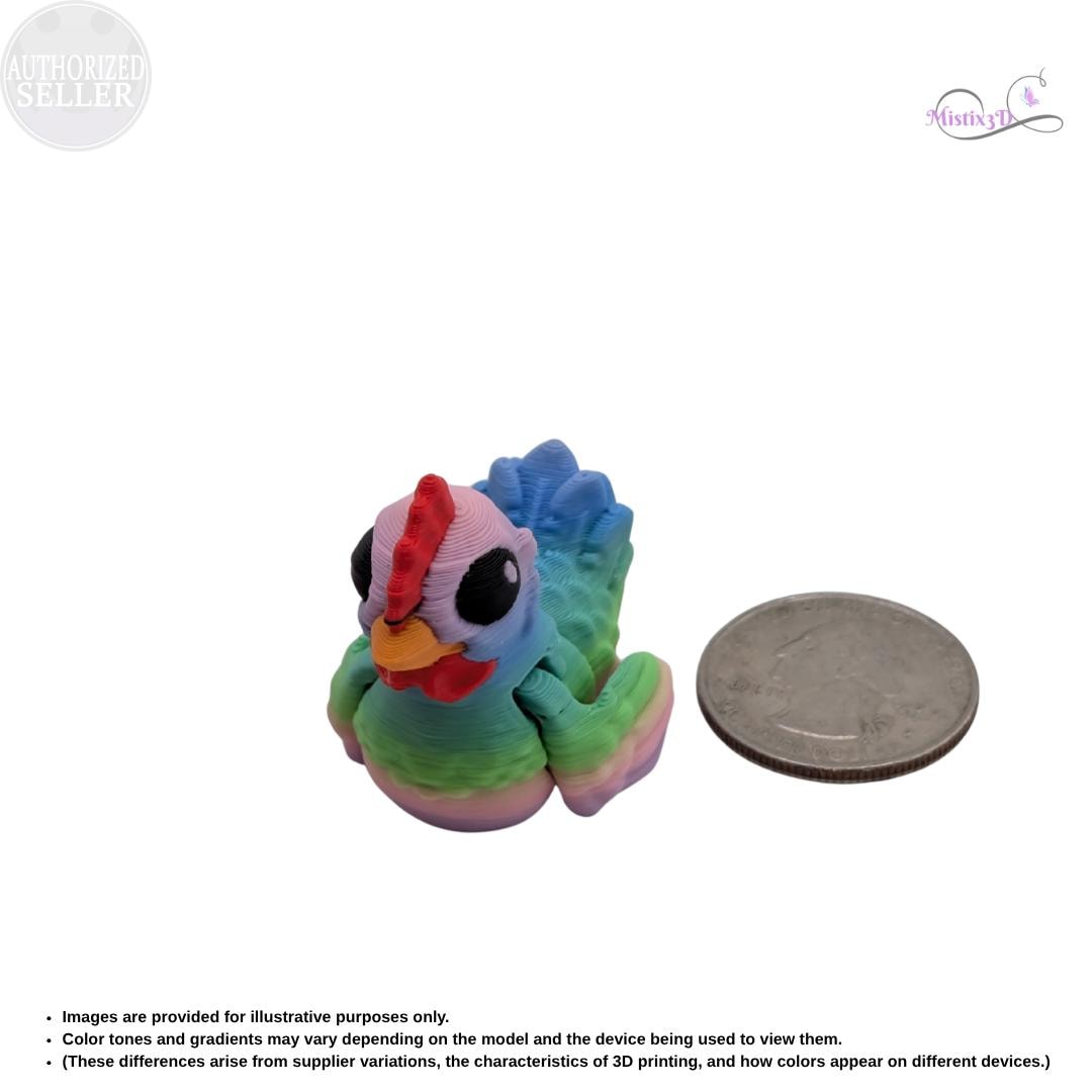 Articulated Chicken Fidget Toy | Random Gradient | 3d printed | Authorized Seller Cinderwing