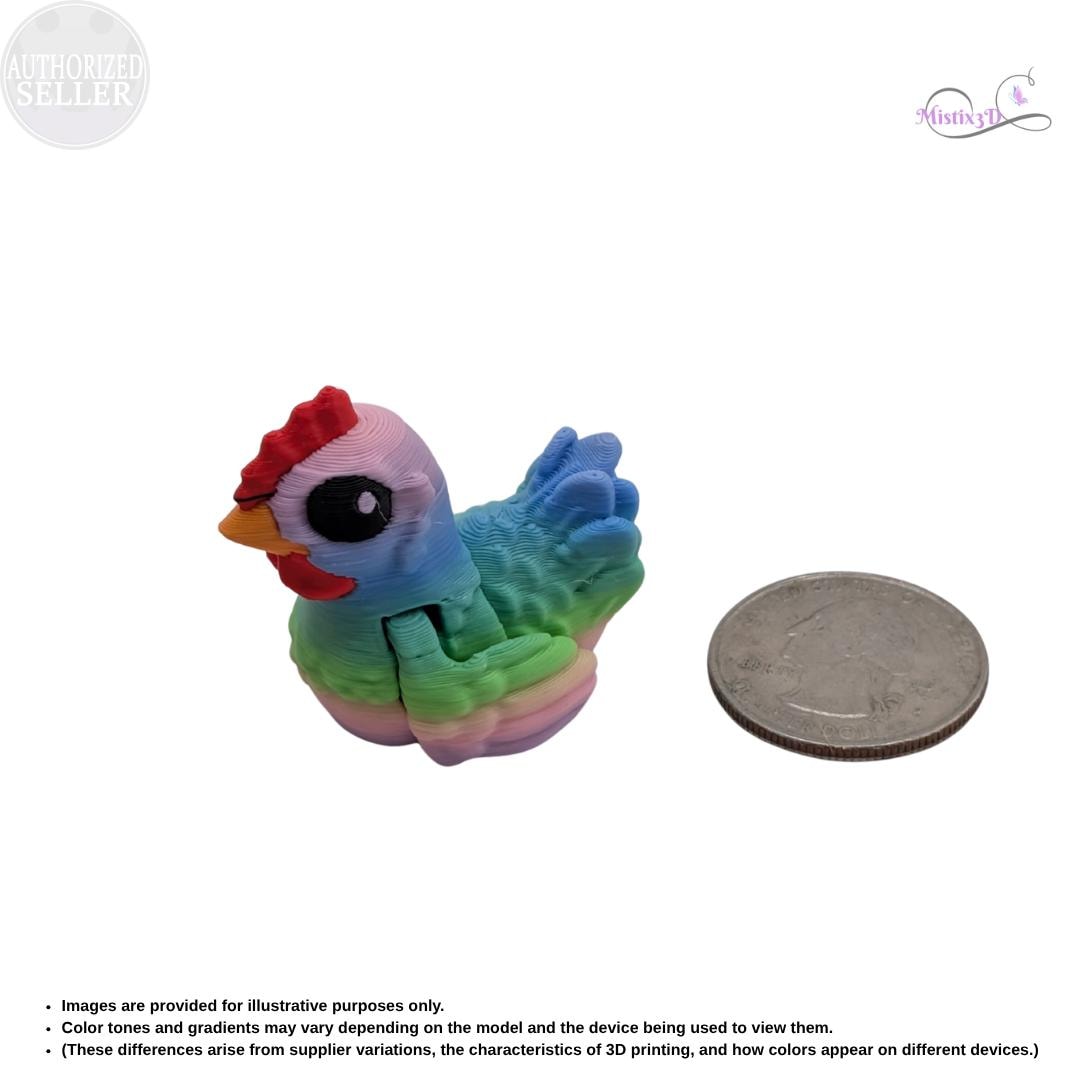 Articulated Chicken Fidget Toy | Random Gradient | 3d printed | Authorized Seller Cinderwing