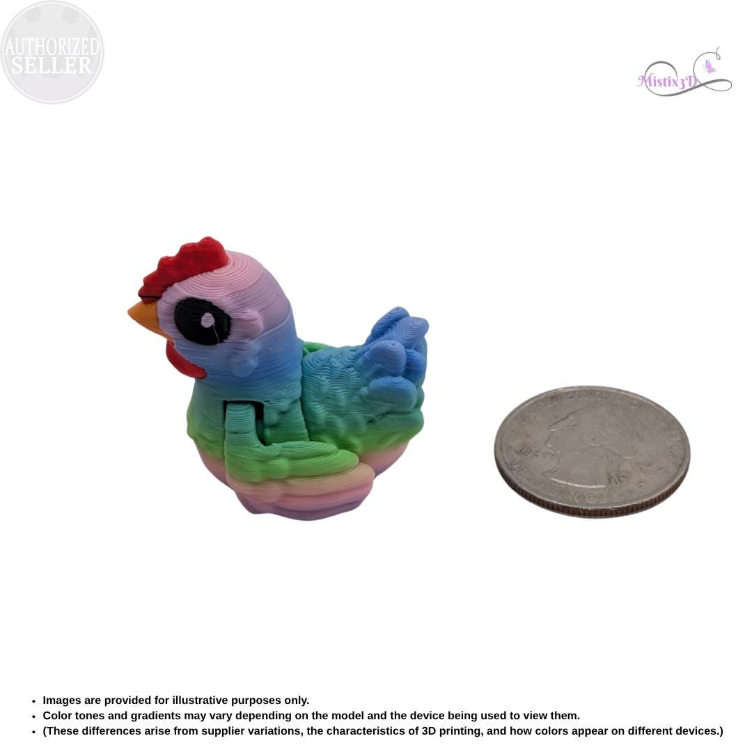 Articulated Chicken Fidget Toy | Random Gradient | 3d printed | Authorized Seller Cinderwing