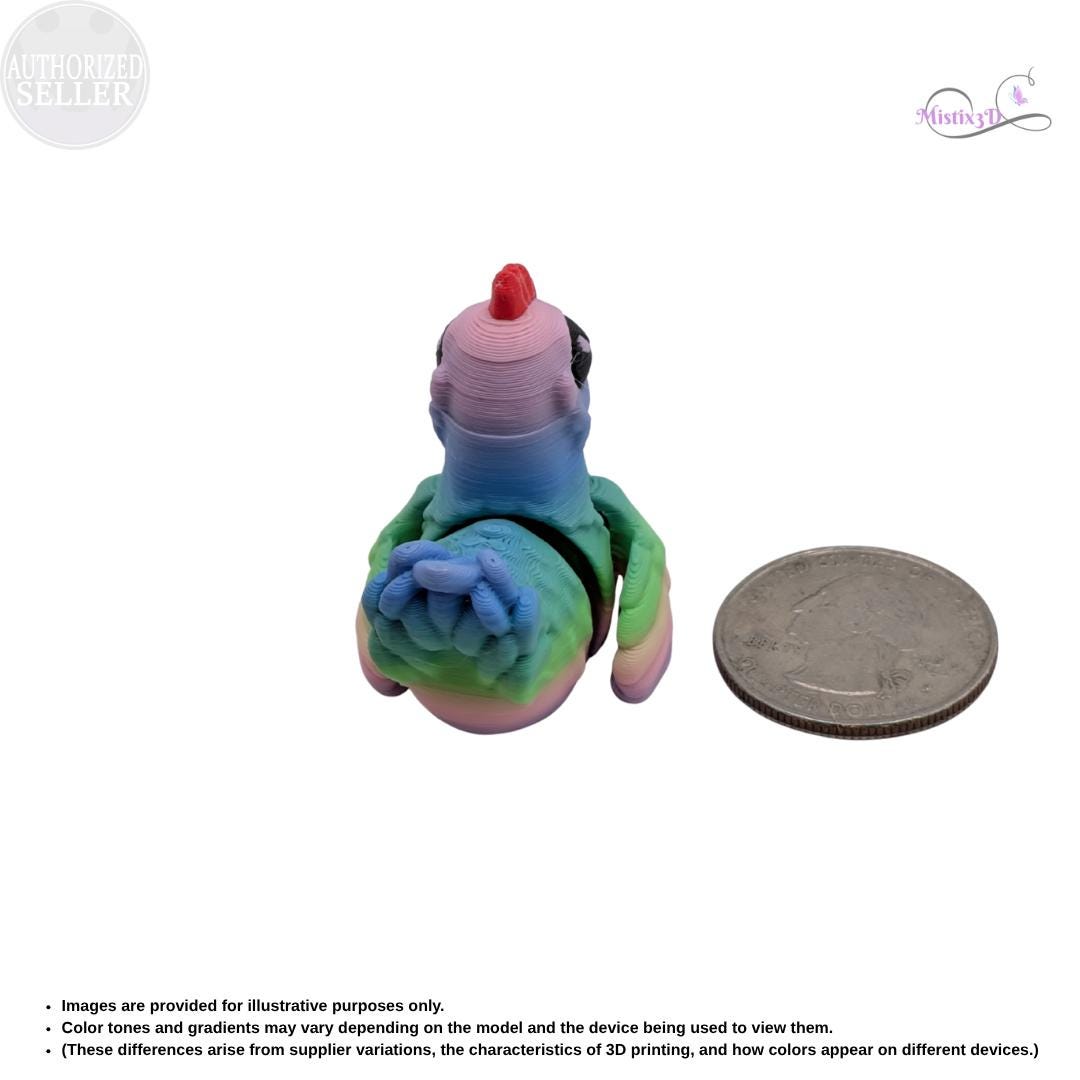Articulated Chicken Fidget Toy | Random Gradient | 3d printed | Authorized Seller Cinderwing