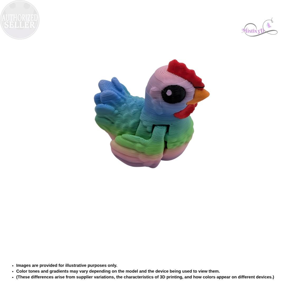 Articulated Chicken Fidget Toy | Random Gradient | 3d printed | Authorized Seller Cinderwing