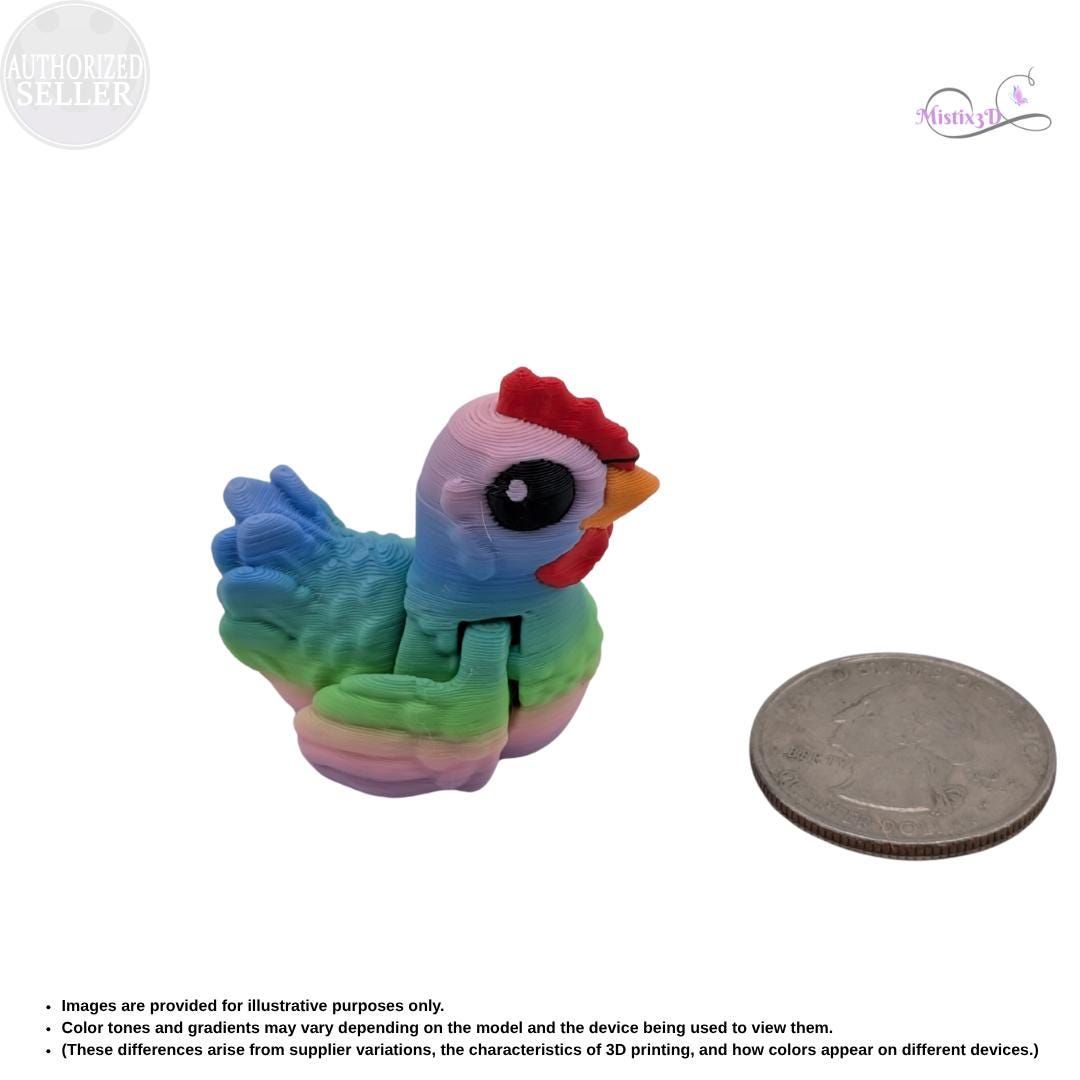 Articulated Chicken Fidget Toy | Random Gradient | 3d printed | Authorized Seller Cinderwing