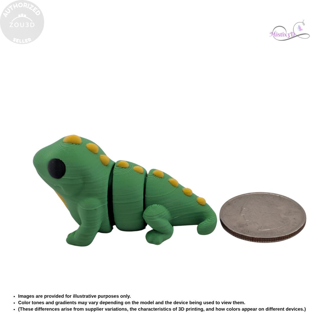 Articulated Baby Lizard 3D Printed ZOU3D Fidget Toy Flexible Reptile Gecko Figurine Desk Pet