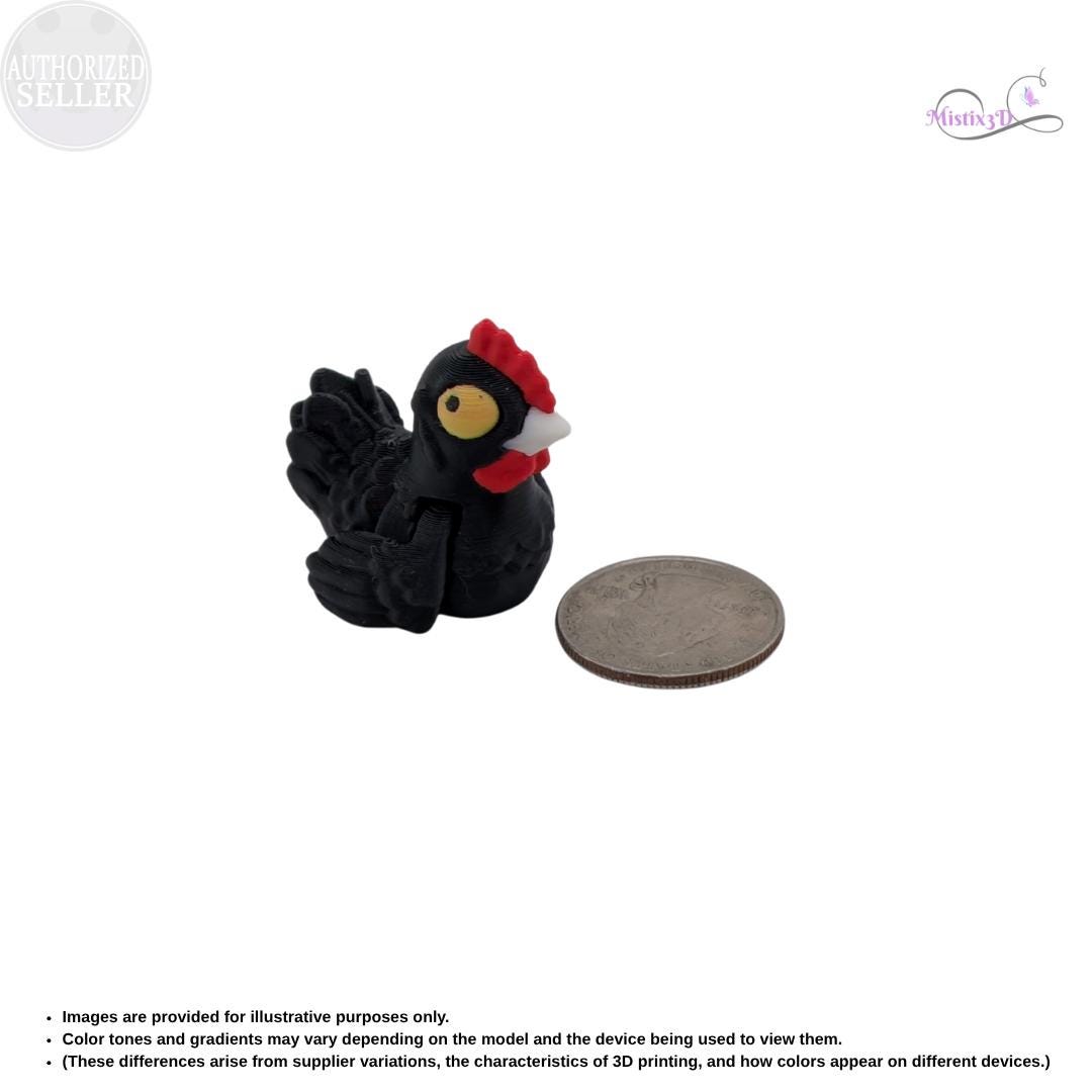 Articulated Chicken Fidget Toy | 3d printed | Authorized Seller Cinderwing