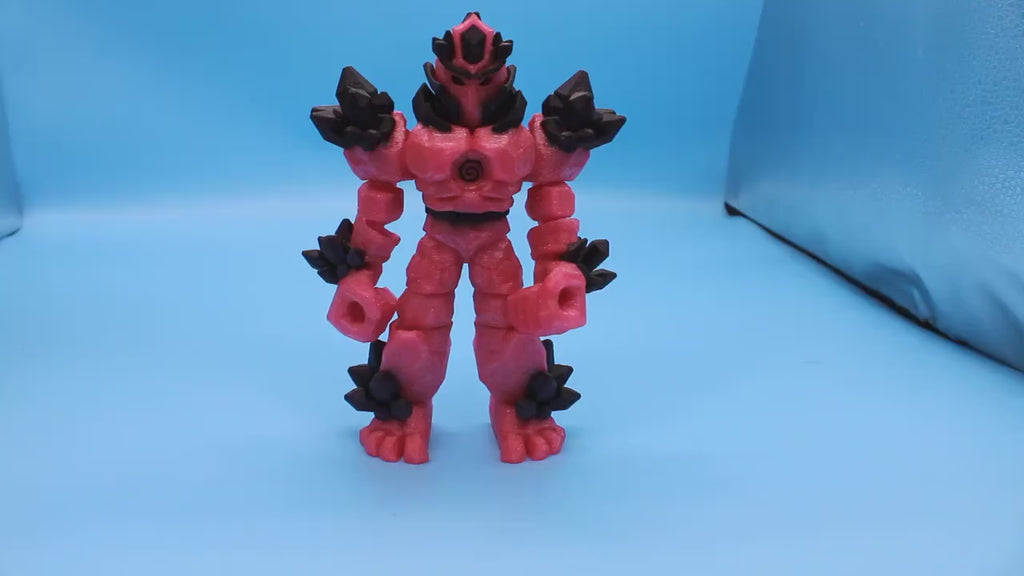 Pink & Purple Crystal Armored Warrior – Flexi Poseable Fantasy Figure | Crystal Knight Toy