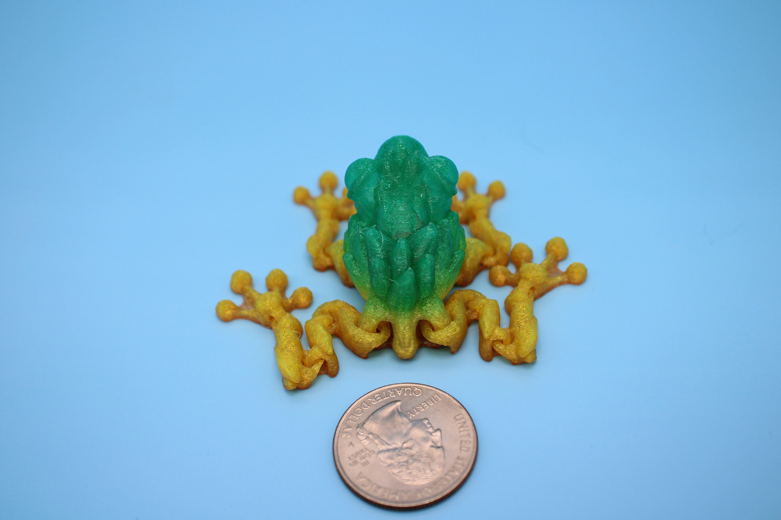 Miniature Flexible Crystal Frog | 3D Printed Crystal Cute Frog | 5.5 inches | Friendly Frog | Sensory Toy | Fidget Toy | Articulating Frog.