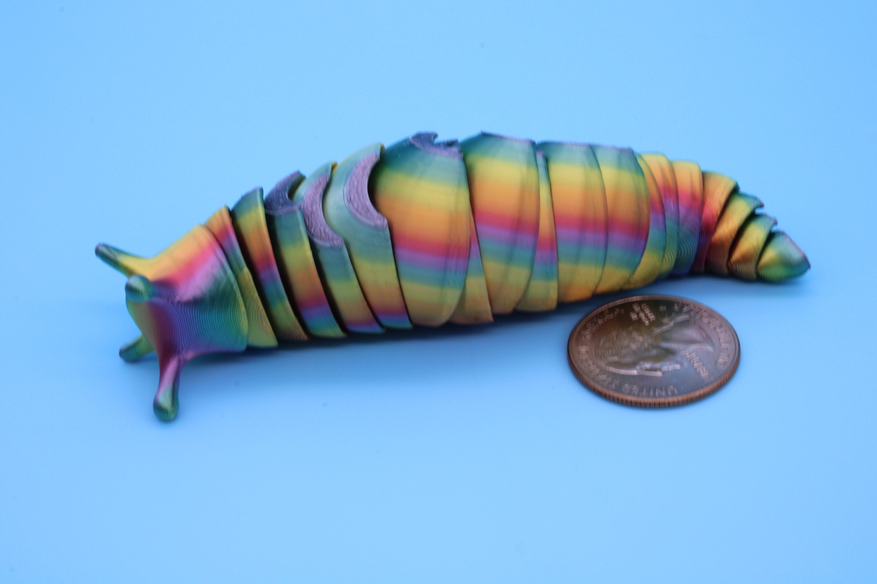 Flexi Slug | 4 in. Cute Slug | 3D printed articulating Slug | Flexi Toy | Stress Relief, Gift.