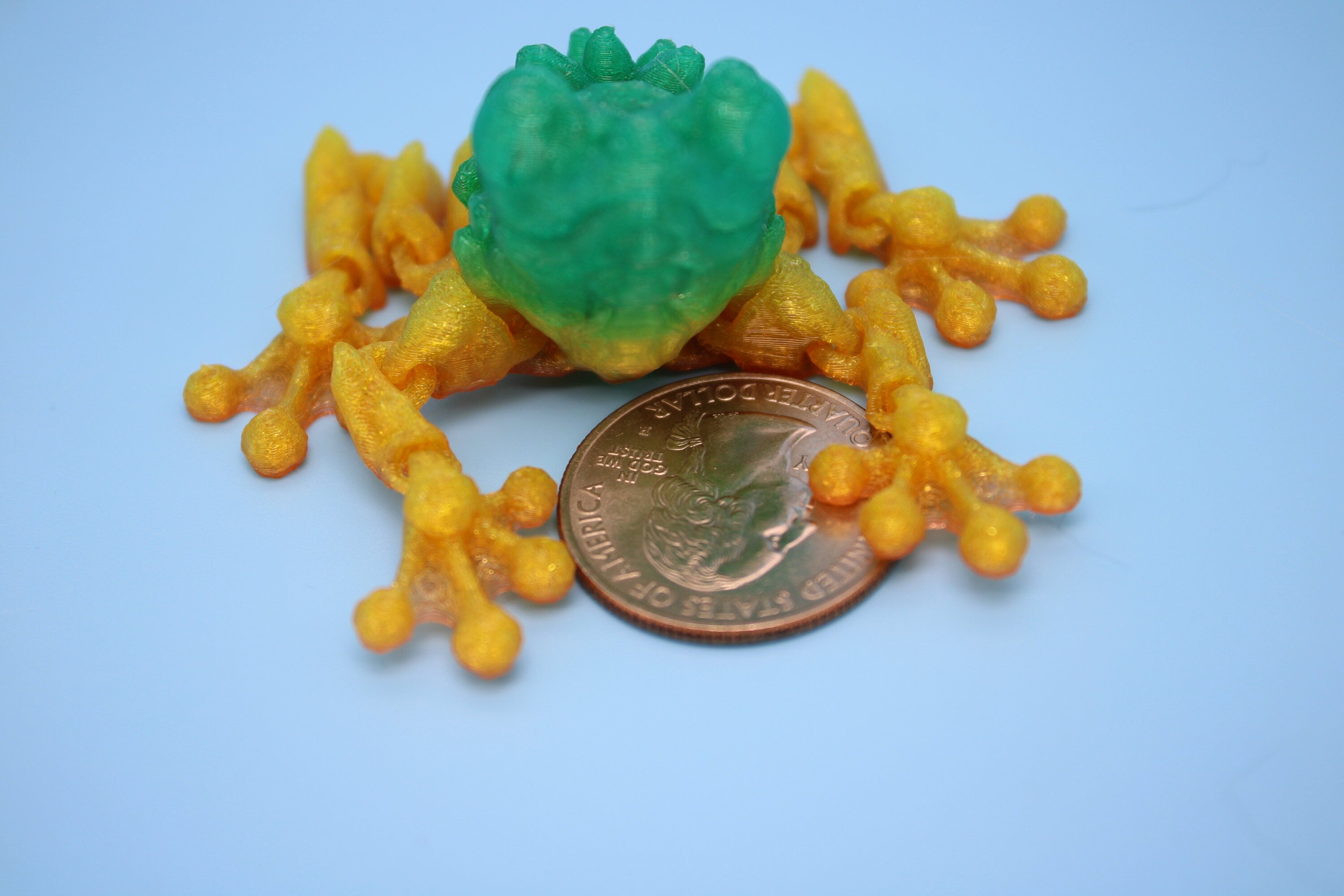 Miniature Flexible Crystal Frog | 3D Printed Crystal Cute Frog | 5.5 inches | Friendly Frog | Sensory Toy | Fidget Toy | Articulating Frog.