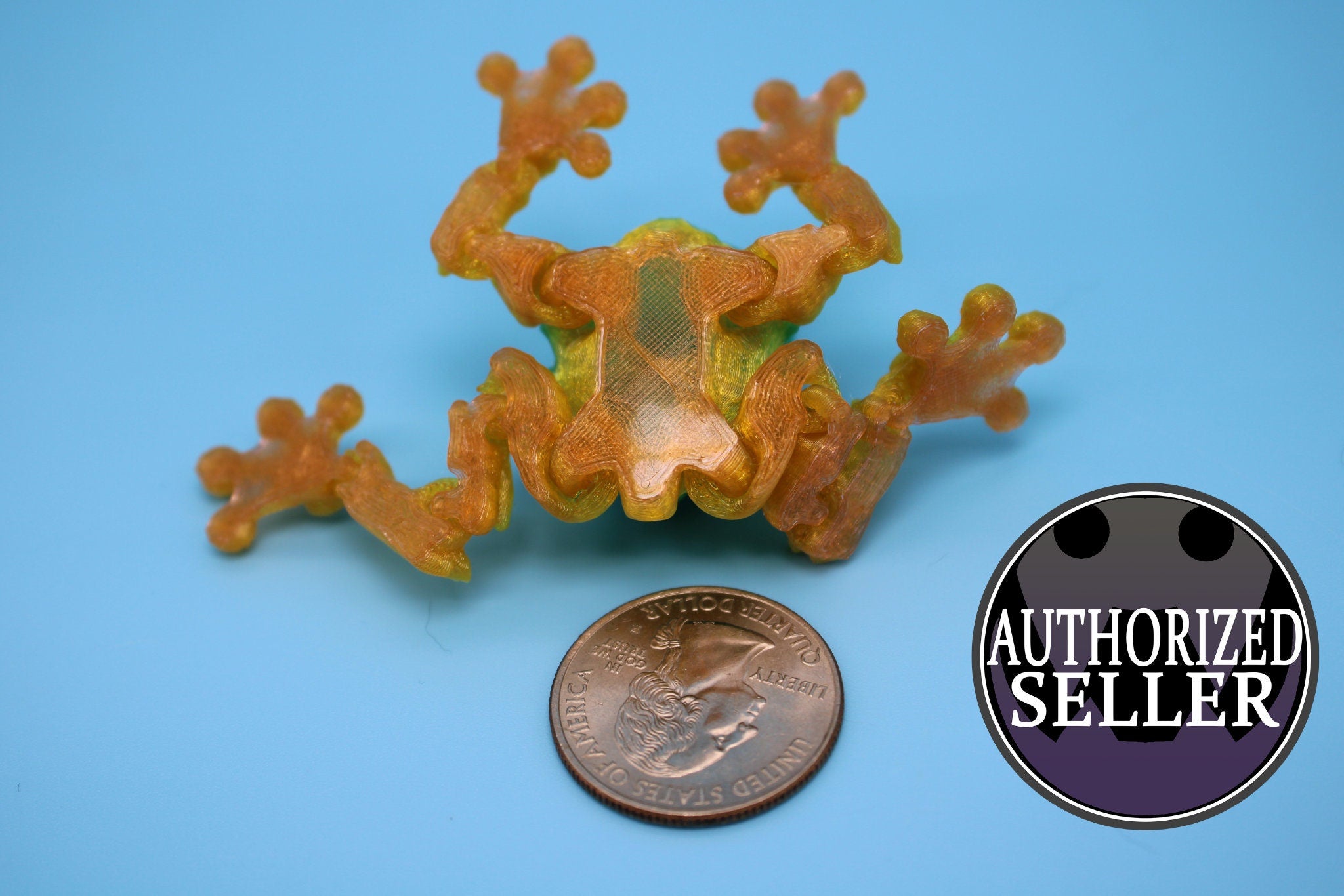 Miniature Flexible Crystal Frog | 3D Printed Crystal Cute Frog | 5.5 inches | Friendly Frog | Sensory Toy | Fidget Toy | Articulating Frog.