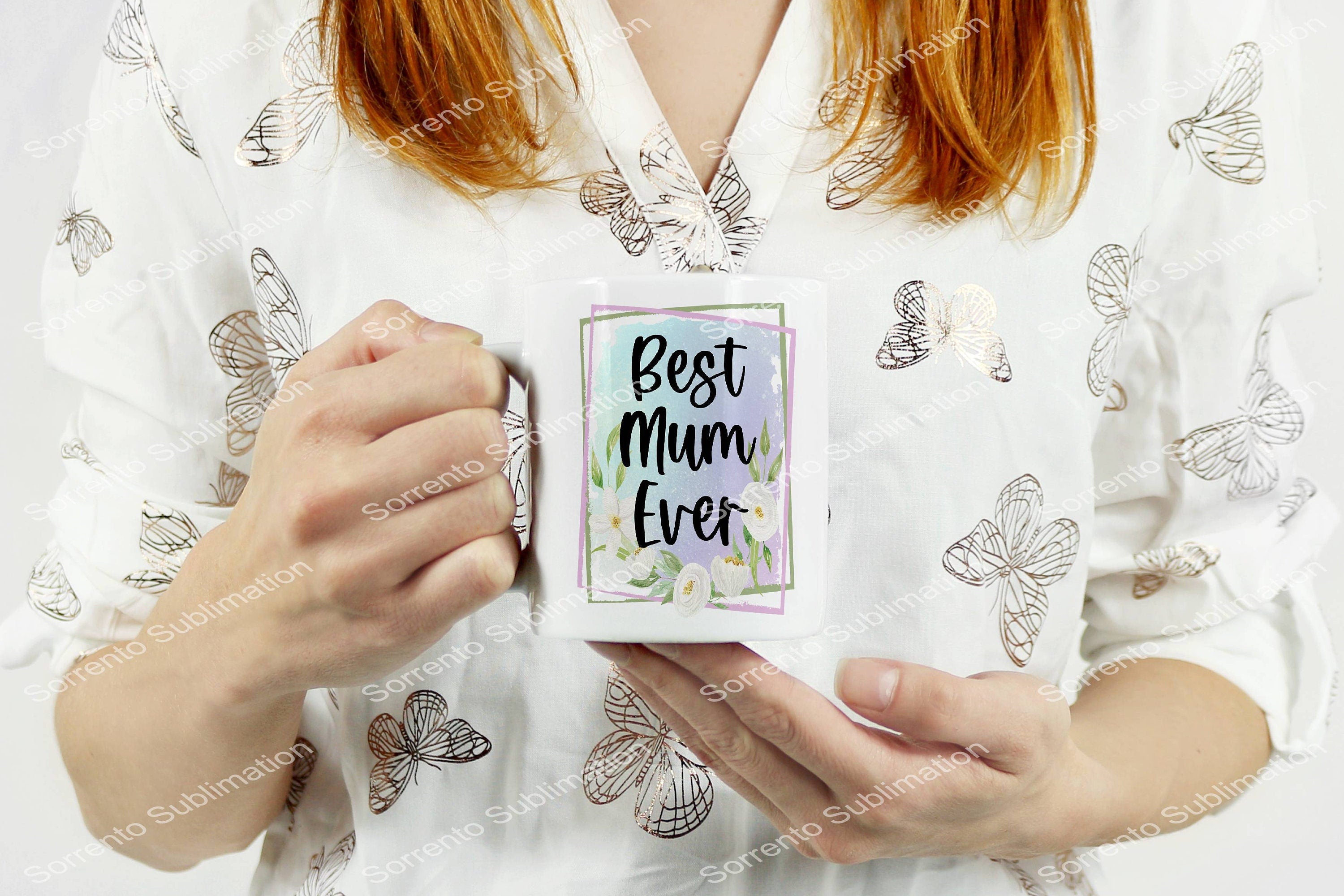 Best Mum Ever 12 oz. Mug Sublimation Mug. Hot or Cold. White Glossy Mug.