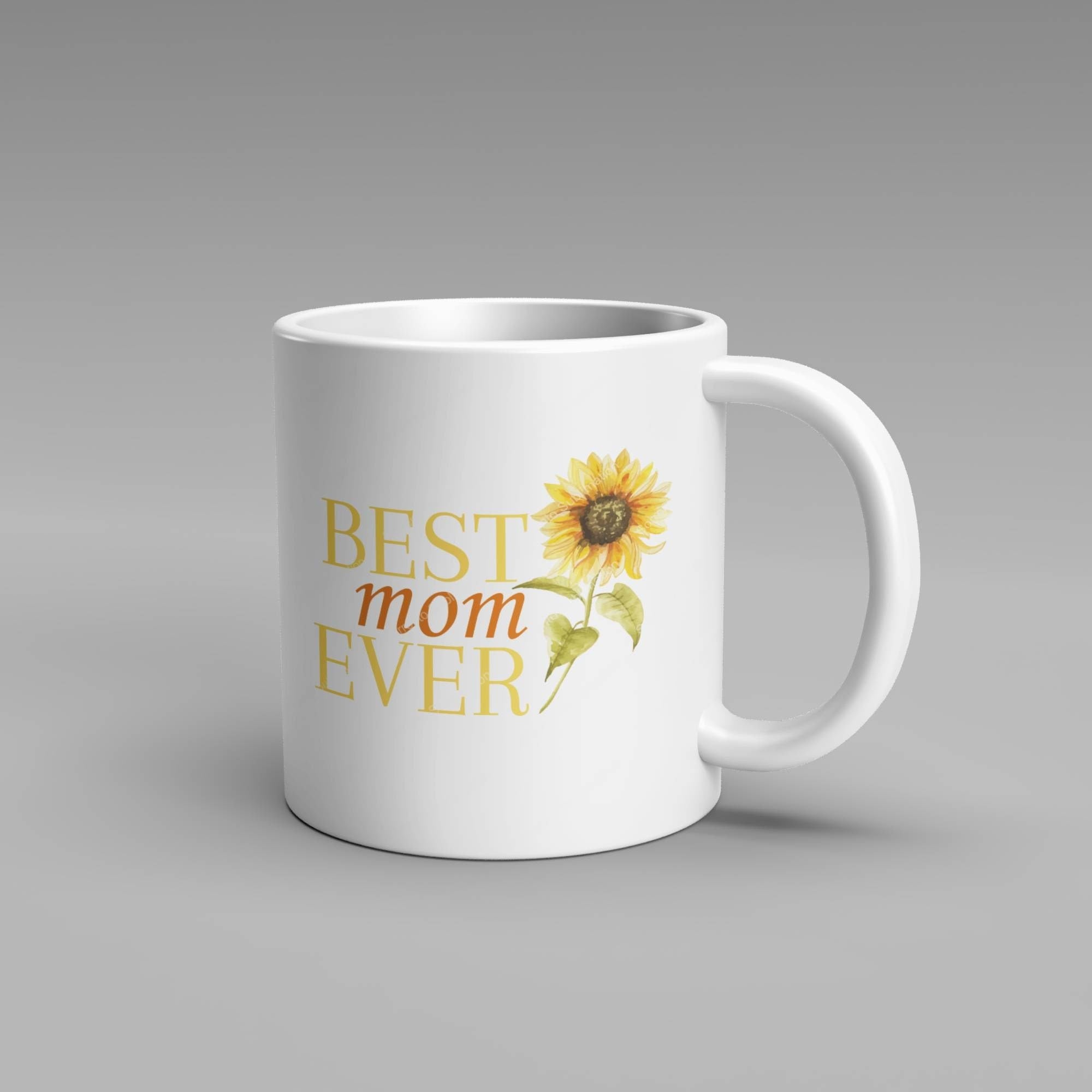 Best Mom Ever Mug Sunflower 12 oz, Hot Tea, Coffee, Hot Chocolate Mug. Perfect Gift for mom!