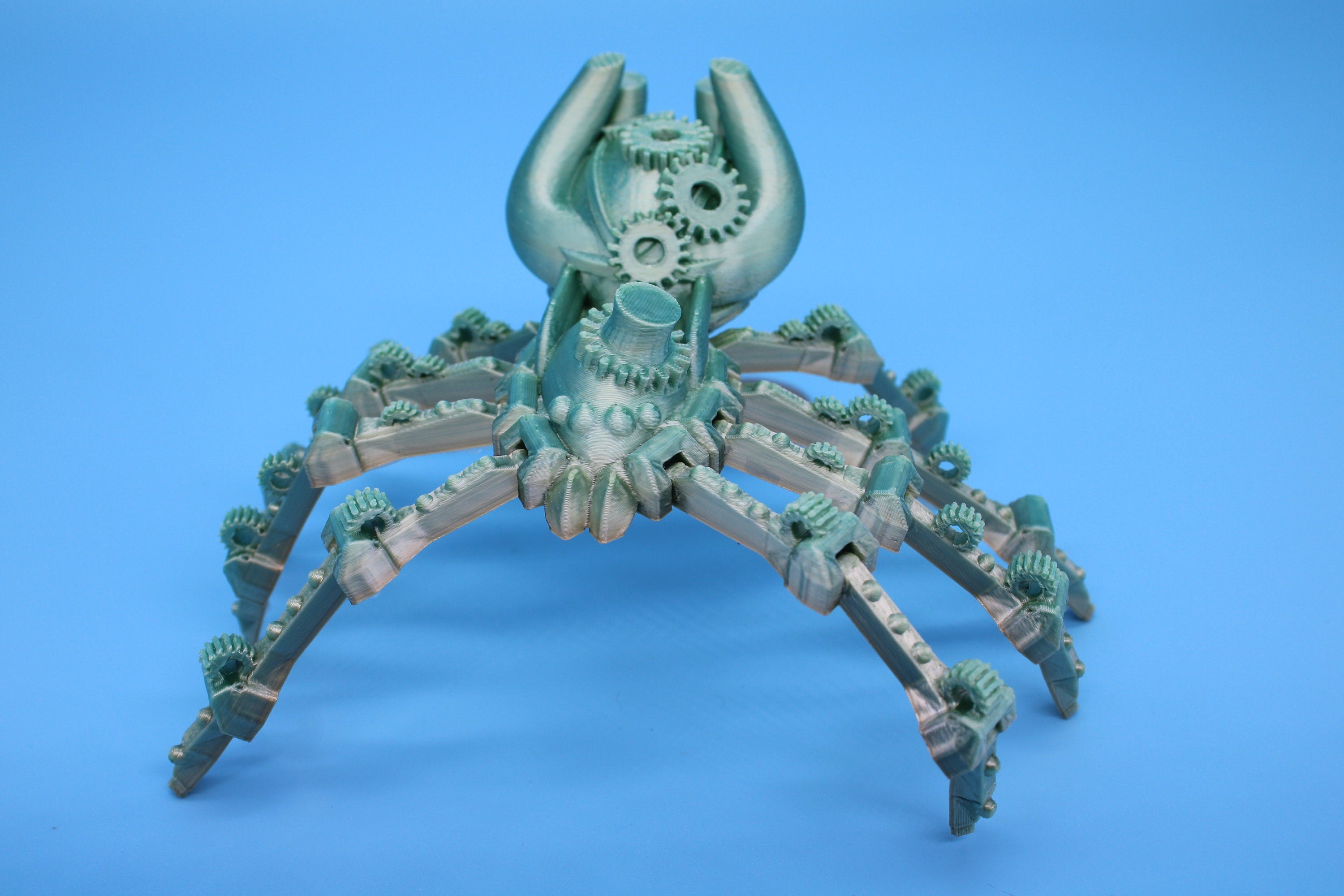 Rainbow Steam Punk Spider. Steam Punk Spider 3D printed articulating spider . flexi Toy, 5.75 in. Stress Relief, Gift.