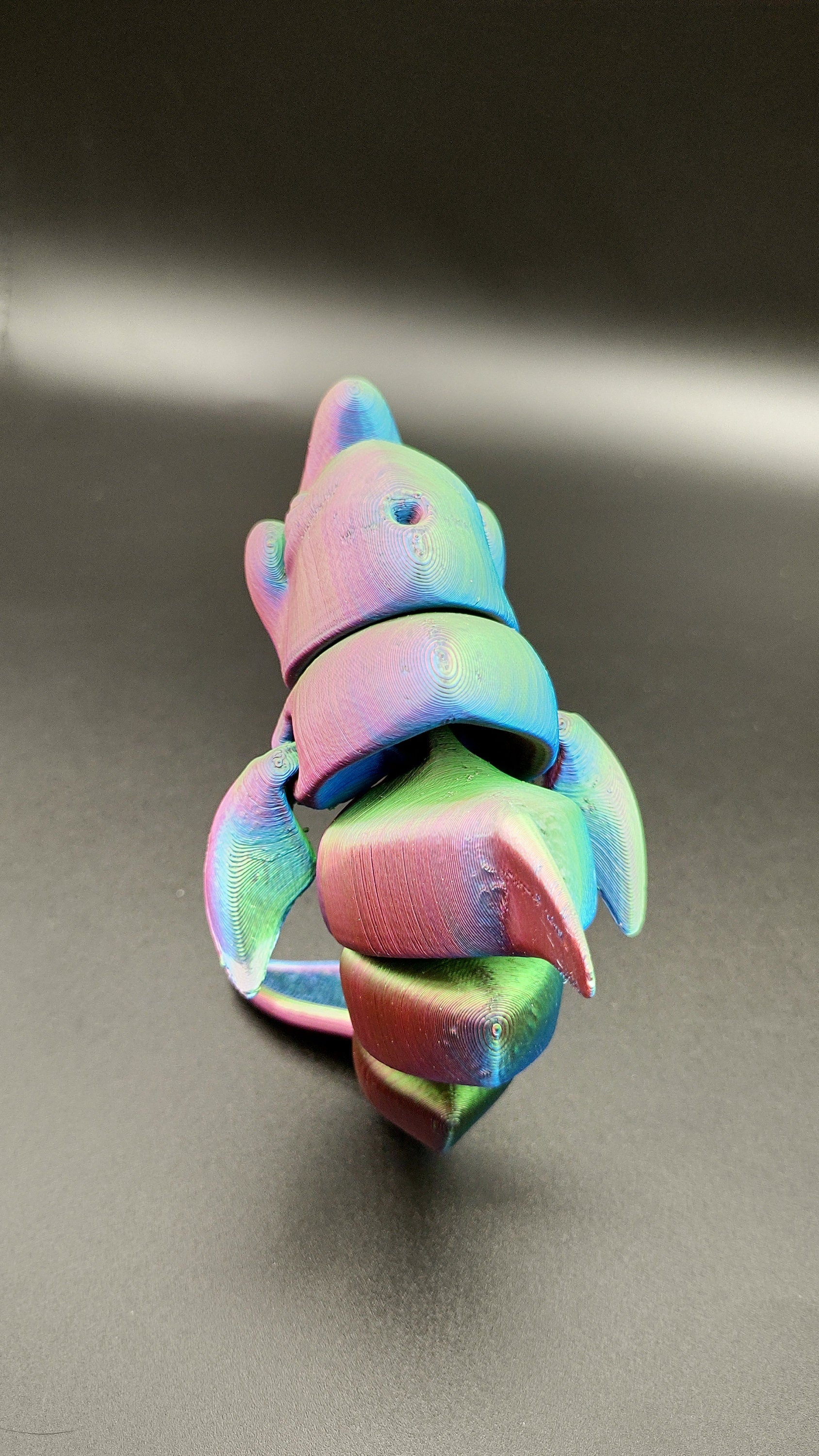 Tri Color Flexi Dolphin. Articulating Super Cute Dolphin. Great fidget toy. Desk buddy. Sensory toy. No surprise rainbow dolphin.