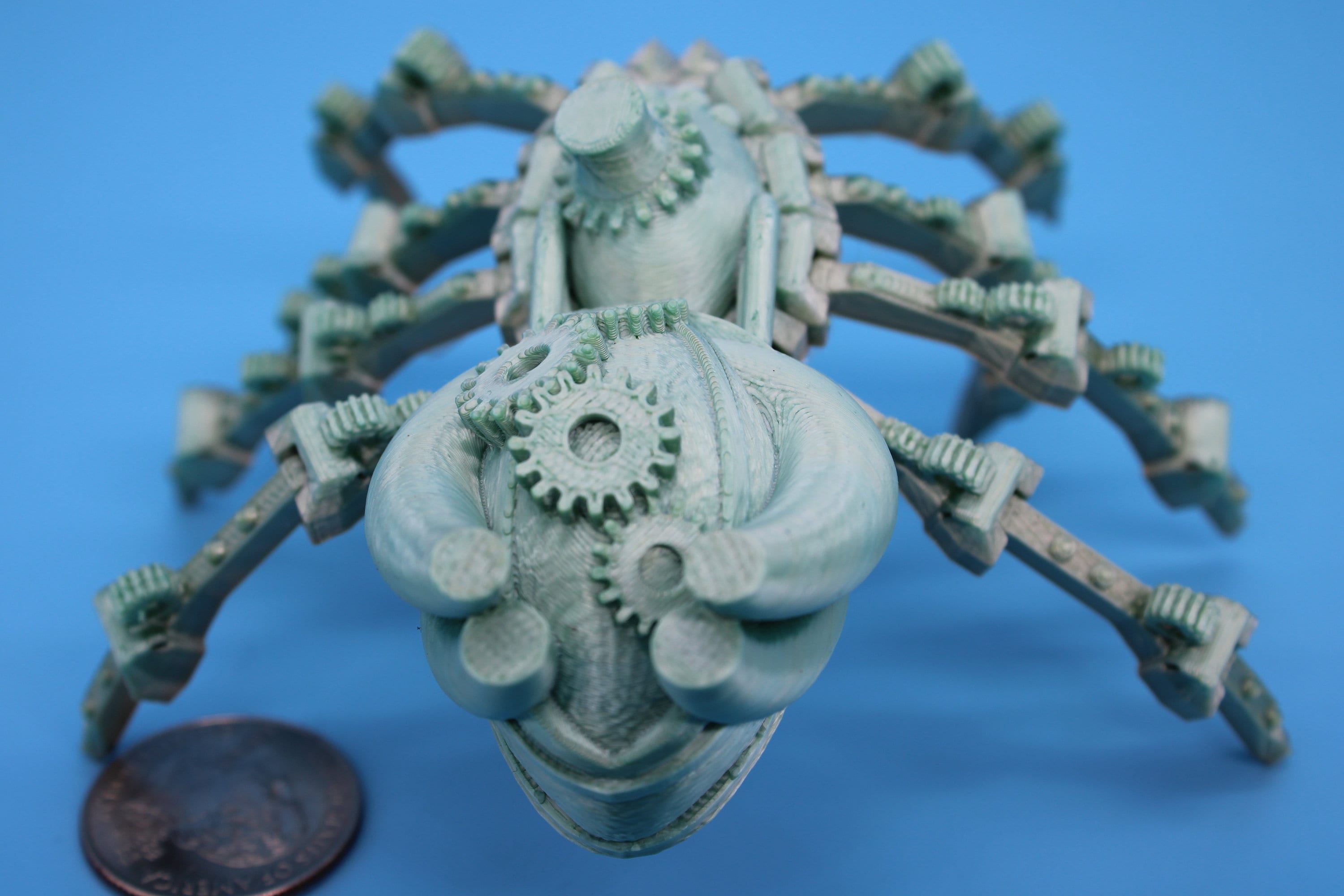 Rainbow Steam Punk Spider. Steam Punk Spider 3D printed articulating spider . flexi Toy, 5.75 in. Stress Relief, Gift.