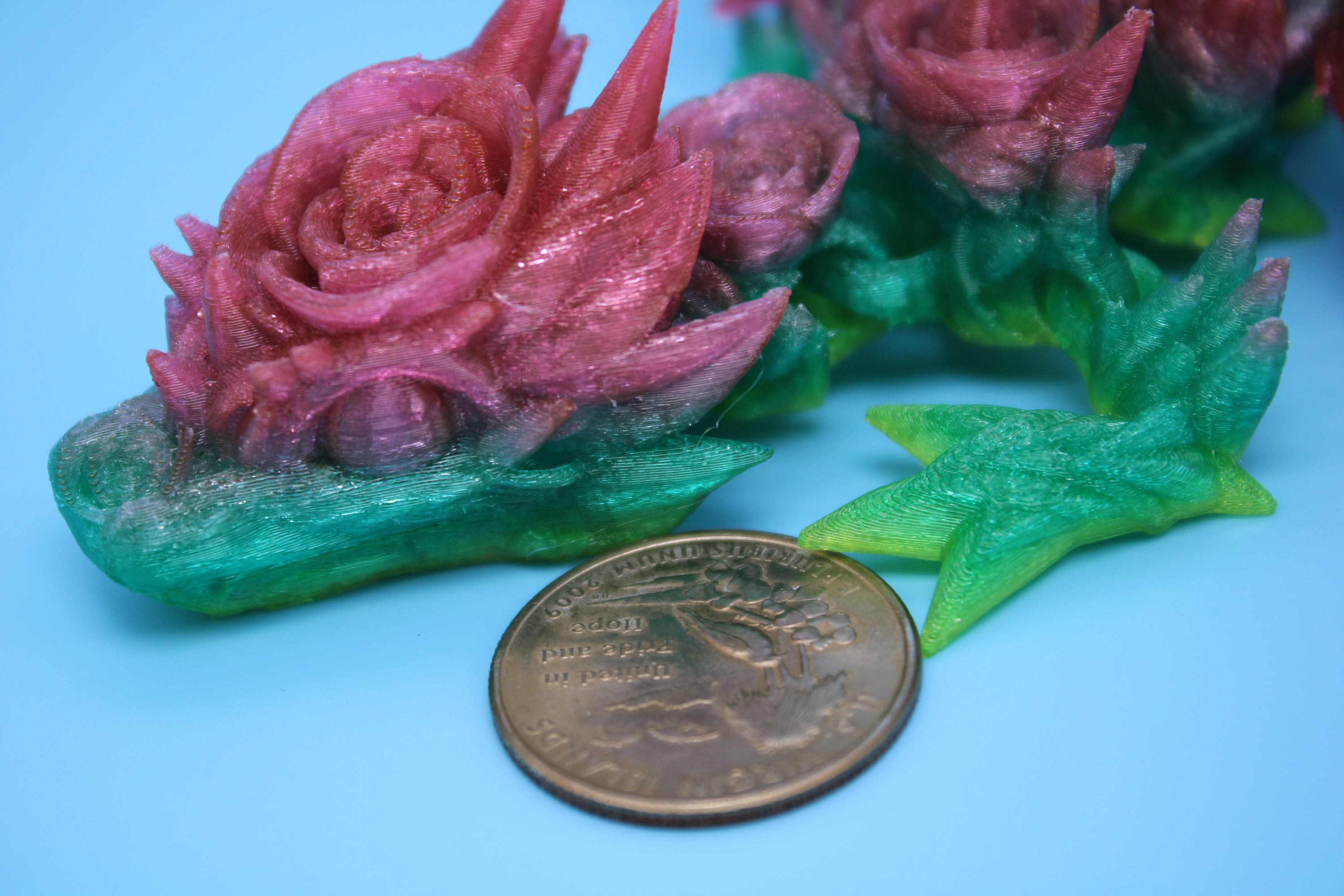 Flexible Miniature Baby Rose Wing Dragon | Rainbow | 3D printed articulating Toy Fidget | Flexi Toy 8.5 in. head to tail | Stress Relief.