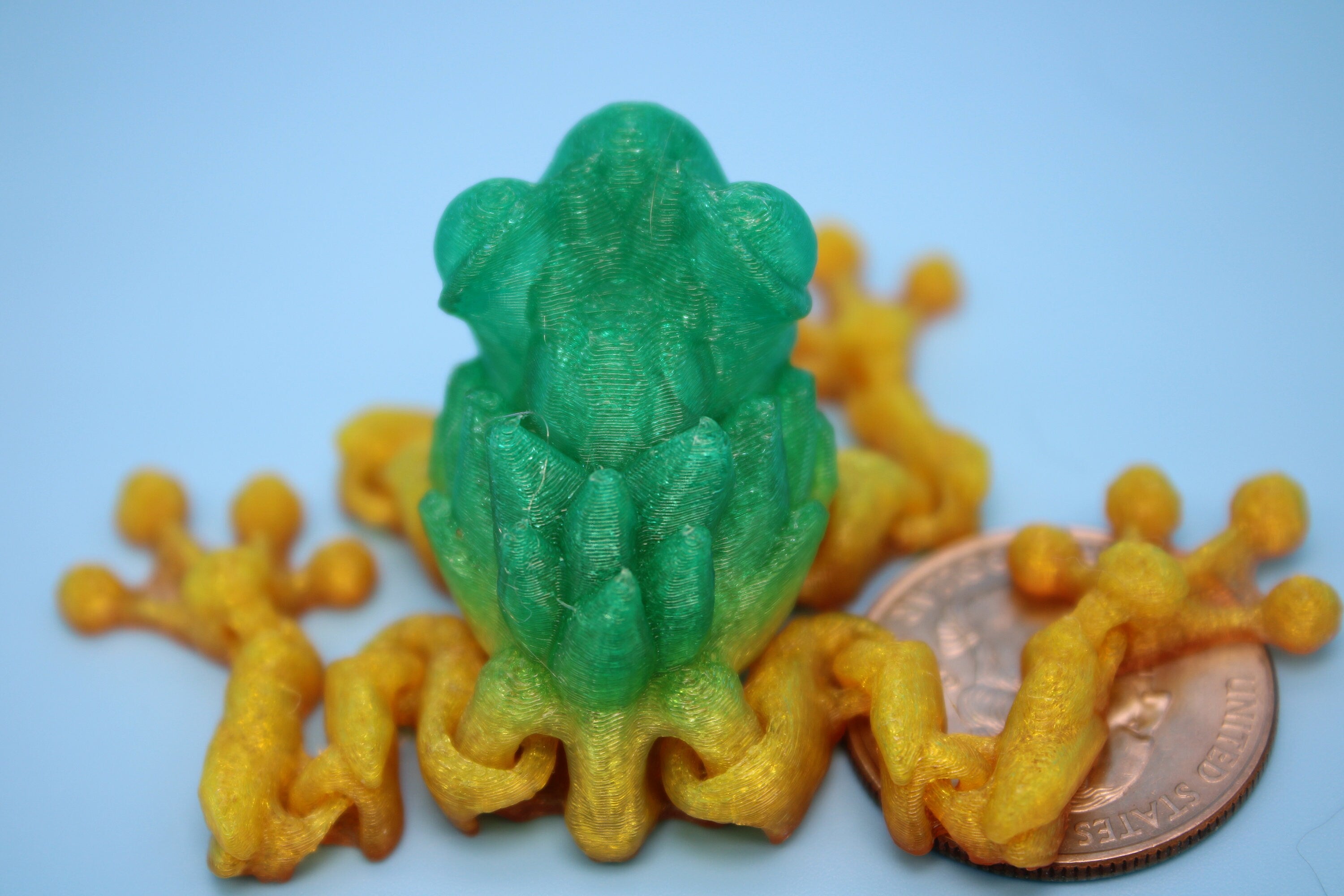 Miniature Flexible Crystal Frog | 3D Printed Crystal Cute Frog | 5.5 inches | Friendly Frog | Sensory Toy | Fidget Toy | Articulating Frog.