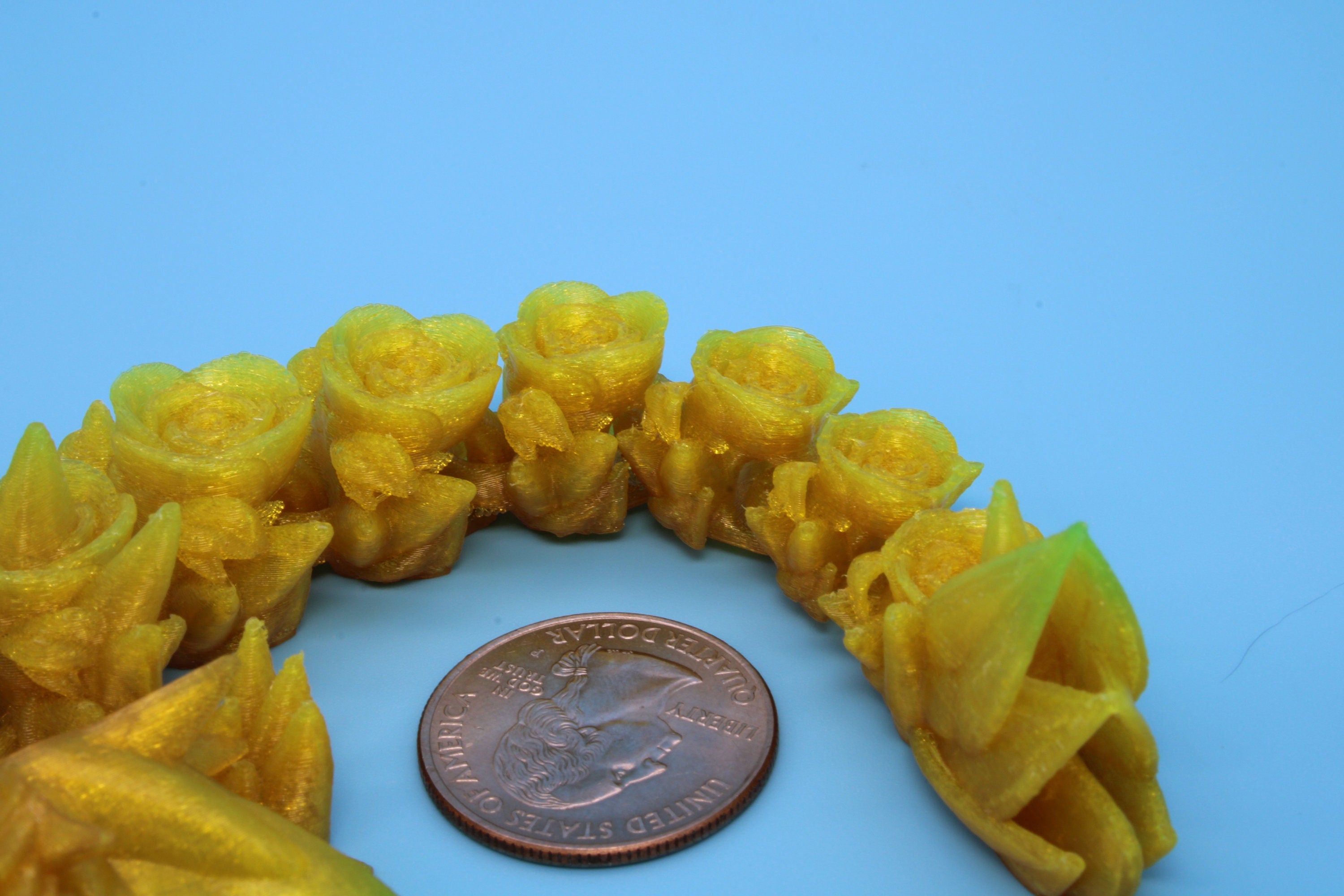 Flexible Miniature Baby Rose Wing Dragon | Rainbow | 3D printed articulating Toy Fidget | Flexi Toy 8.5 in. head to tail | Stress Relief.