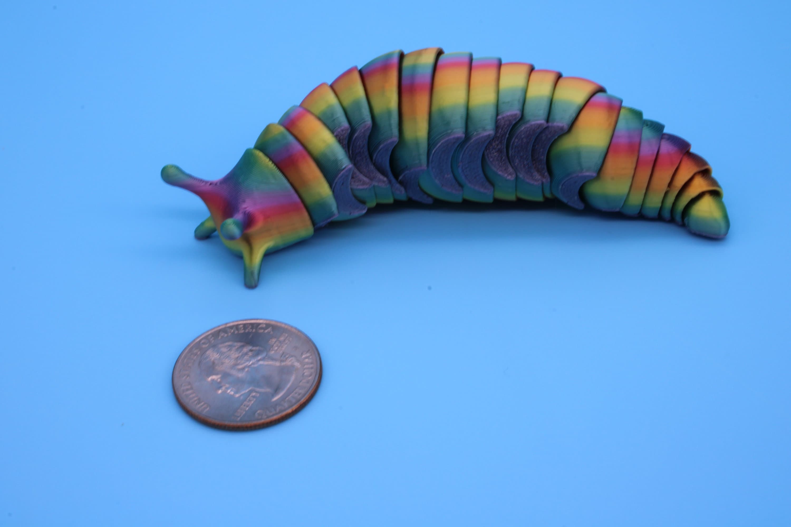 Flexi Slug | 4 in. Cute Slug | 3D printed articulating Slug | Flexi Toy | Stress Relief, Gift.