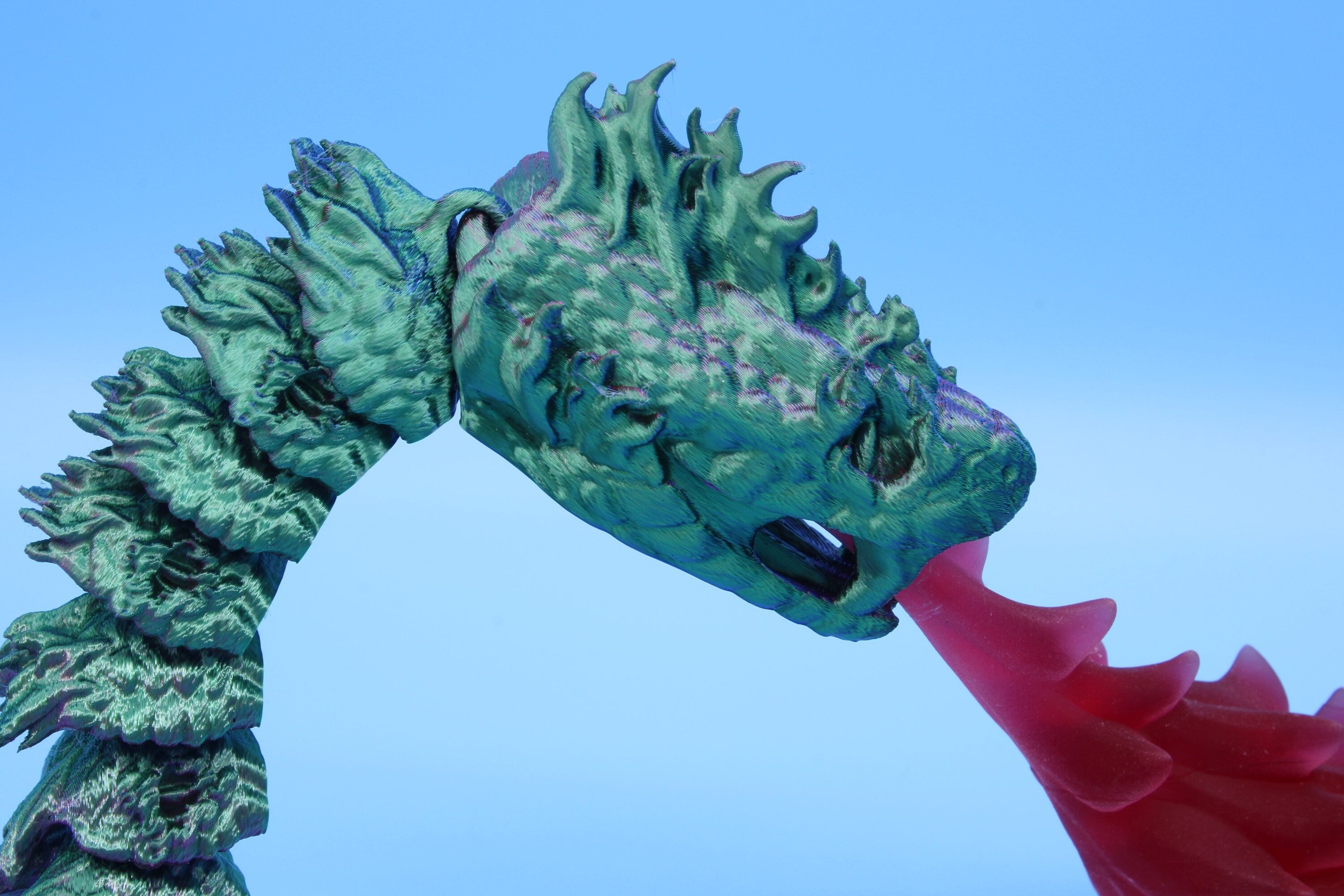Articulating Boitata Dragon | 3D Printed | Multi Color Unique Dragon | Dragon With Flame Stand | Great Fidget Toy | Desk Buddy | Sensory Toy
