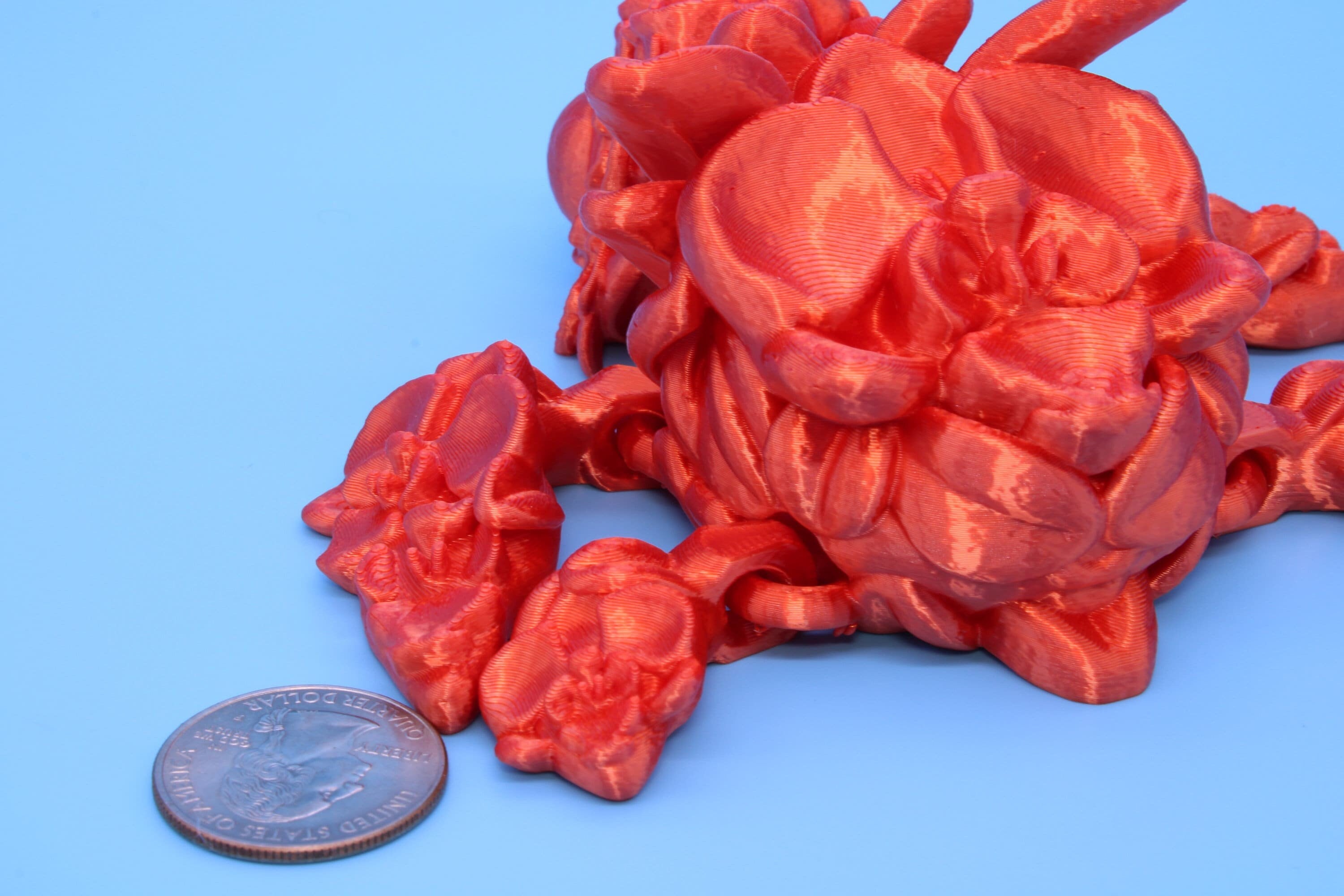 Orchid Turtle- Orange | Flexi | Fidget | Adult Fidget Toy | 4.5 in. | Rose Turtle Buddy.