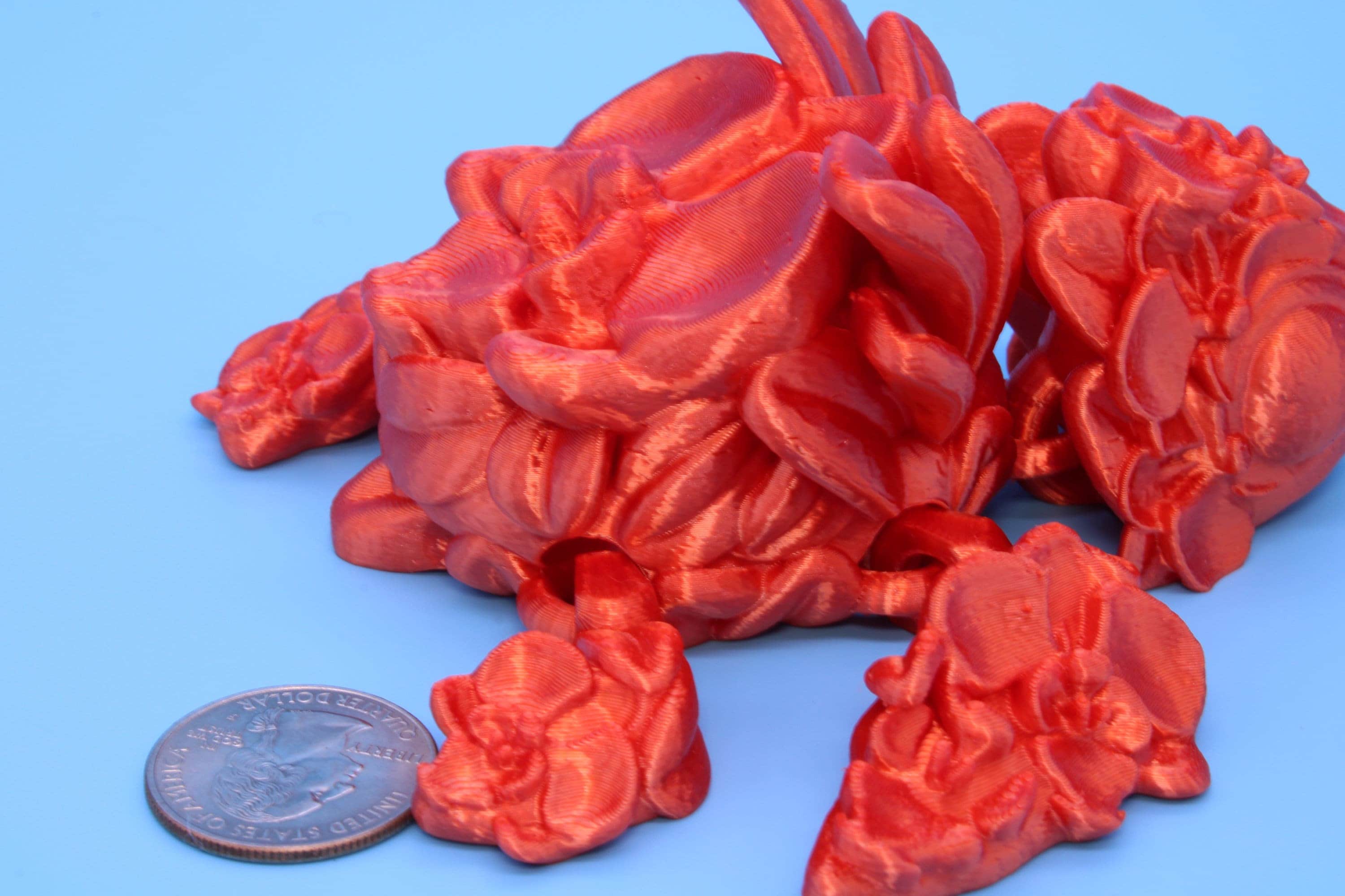 Orchid Turtle- Orange | Flexi | Fidget | Adult Fidget Toy | 4.5 in. | Rose Turtle Buddy.