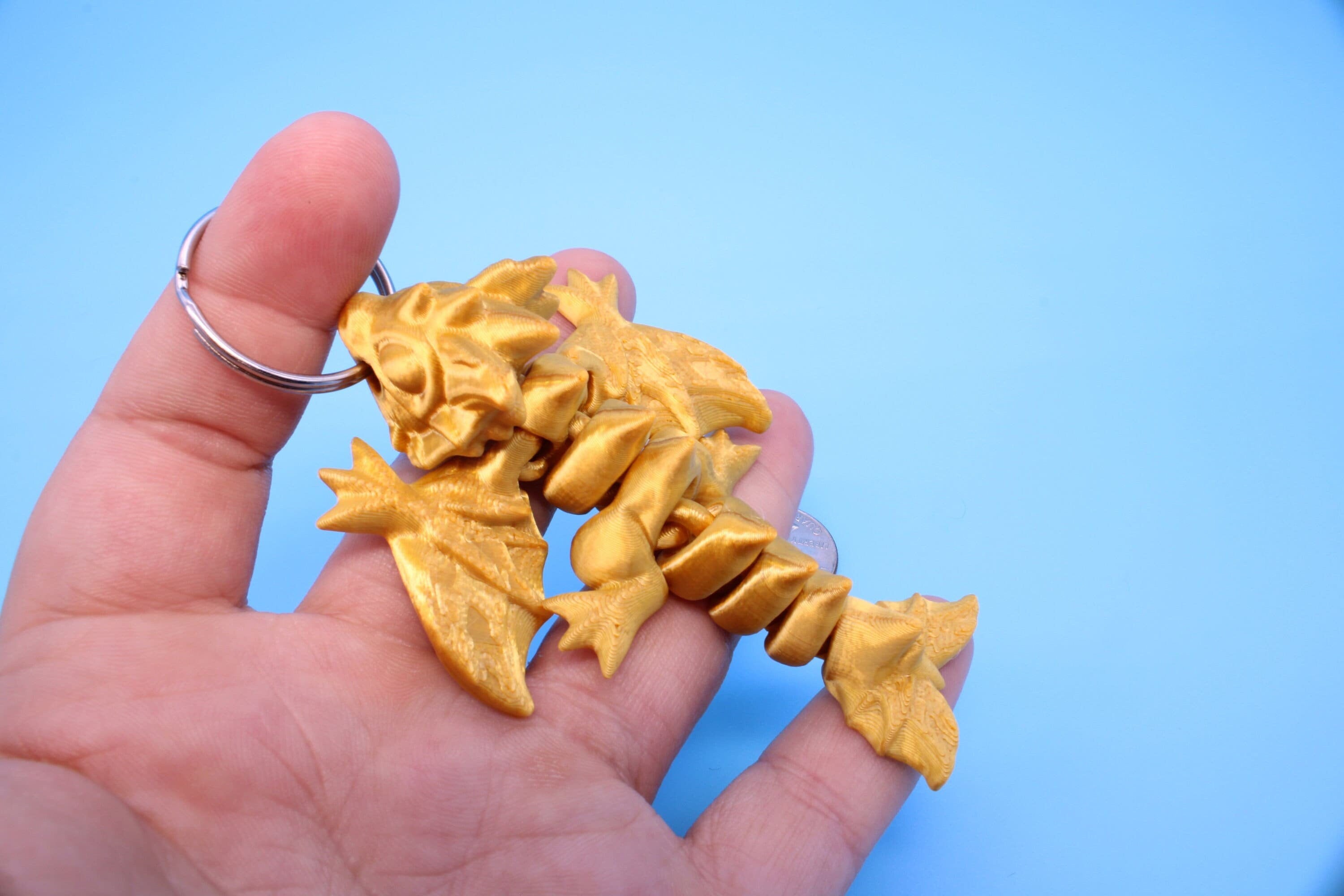 Baby Wyvern Dragon Keychain | 3D Printed Wyvern Dragon | 4 inches Dragon Friend | Sensory Toy | Fidget Toy | Flexi Dragon.