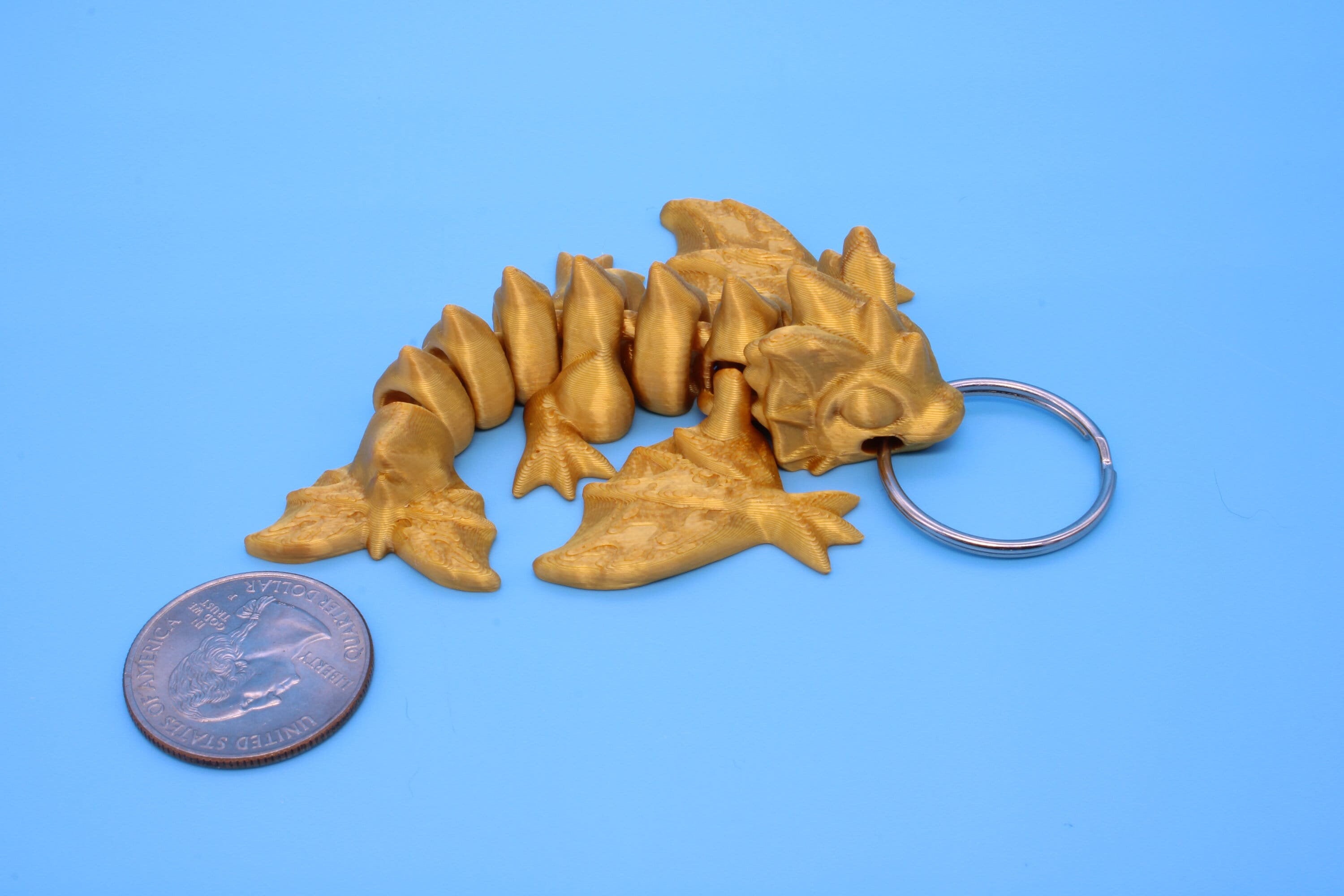 Baby Wyvern Dragon Keychain | 3D Printed Wyvern Dragon | 4 inches Dragon Friend | Sensory Toy | Fidget Toy | Flexi Dragon.