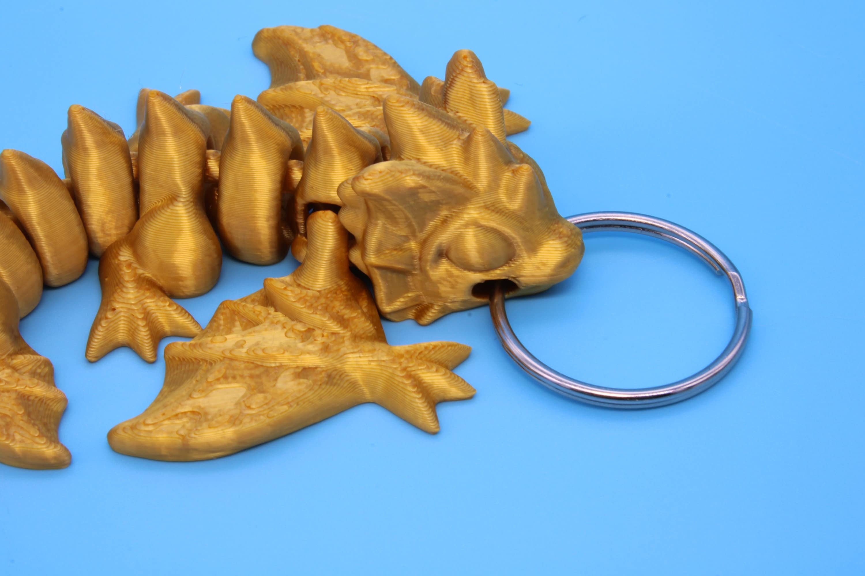 Baby Wyvern Dragon Keychain | 3D Printed Wyvern Dragon | 4 inches Dragon Friend | Sensory Toy | Fidget Toy | Flexi Dragon.