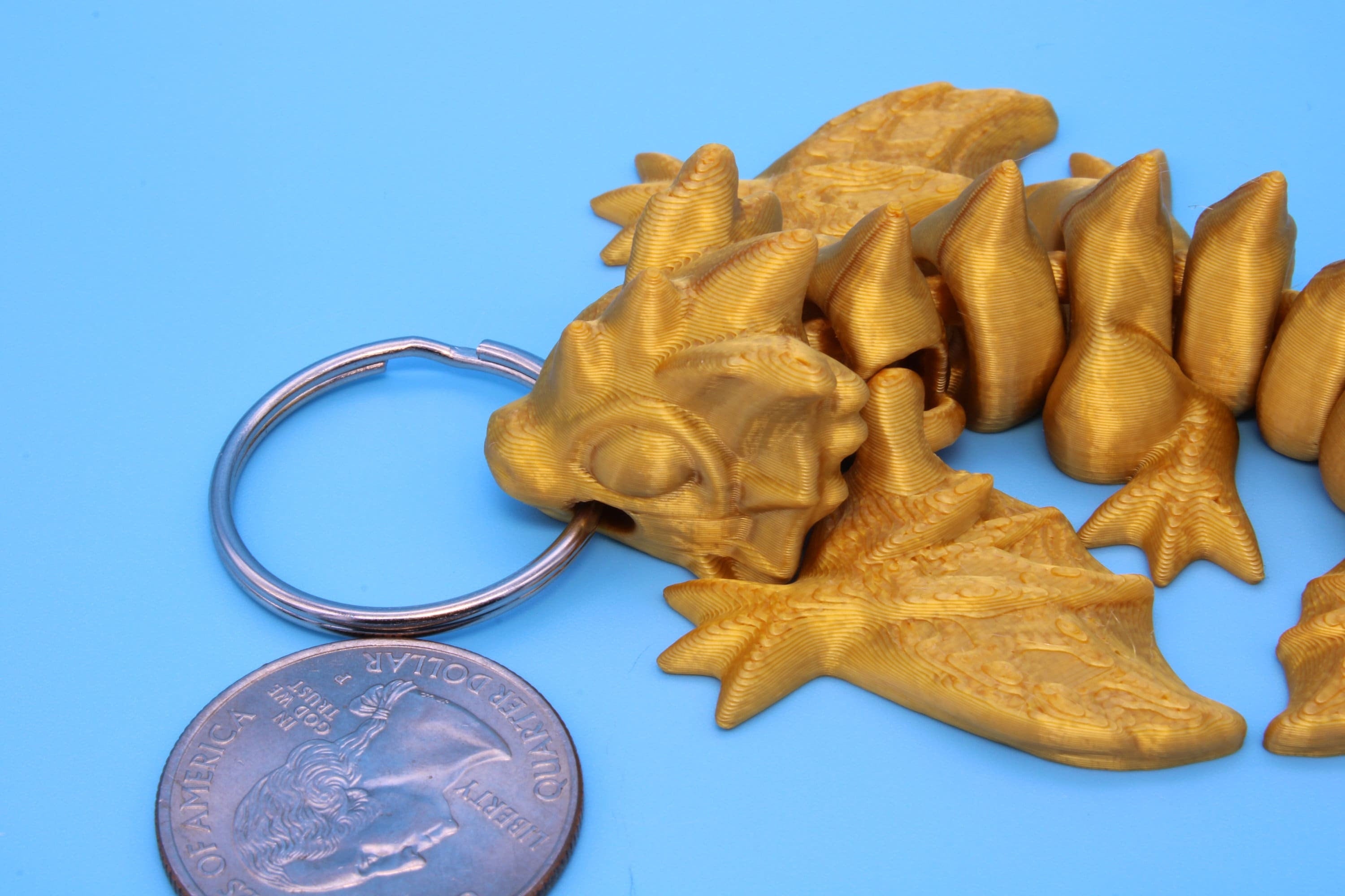 Baby Wyvern Dragon Keychain | 3D Printed Wyvern Dragon | 4 inches Dragon Friend | Sensory Toy | Fidget Toy | Flexi Dragon.