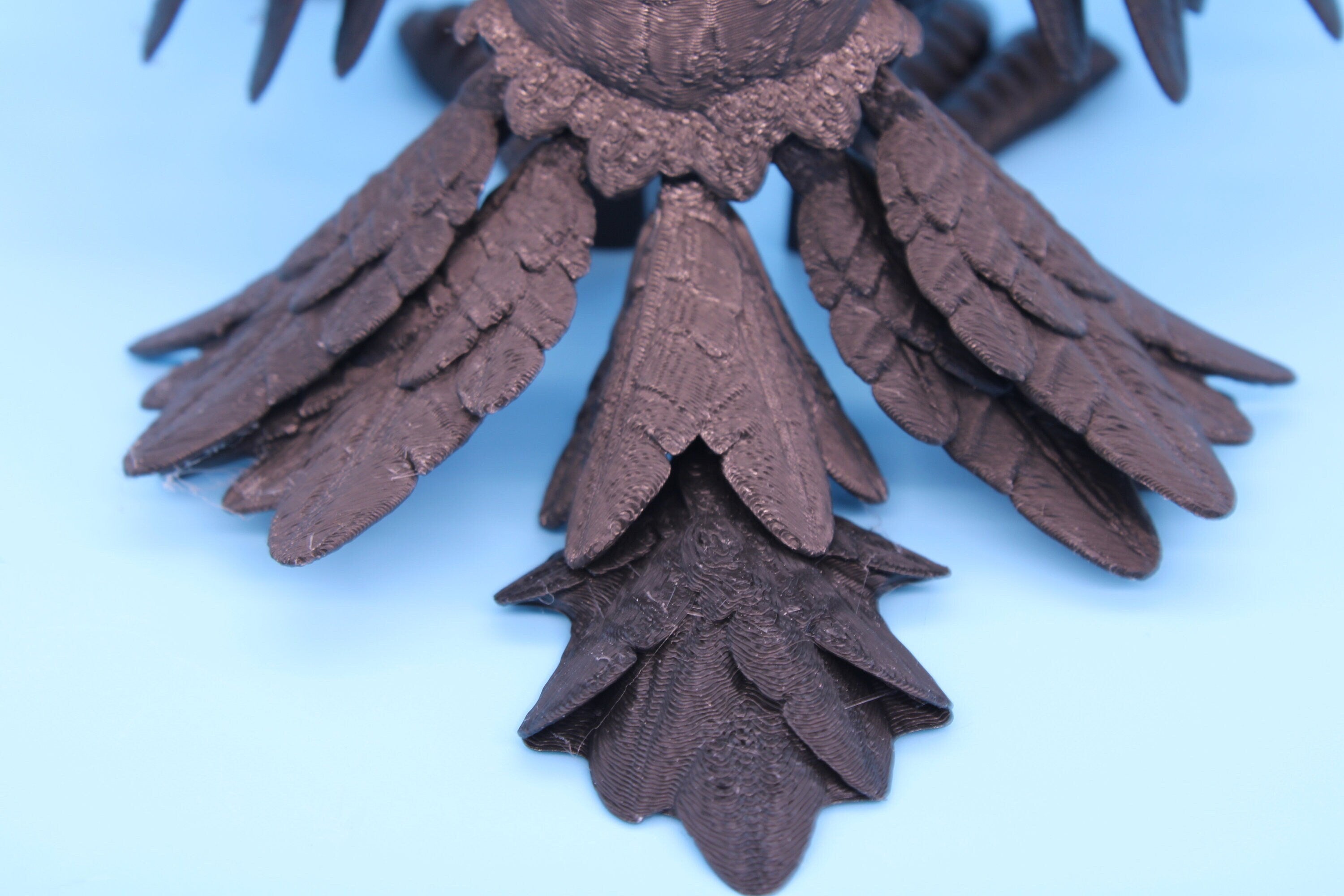 Black Phoenix | Cute Flexi Toy | Unique 3D Printed | Articulating Fidget Toy | Sensory toy | 4 in.