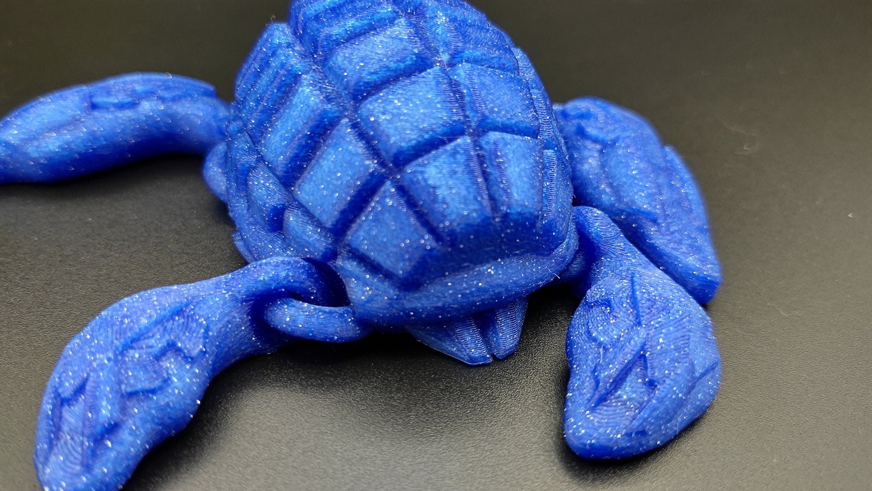 Turtle- Grenurtle | Blue Sparkle | Grenade / Turtle 3d Printed (MADE) | Adult Fidget Toy | Sensory Turtle Buddy.